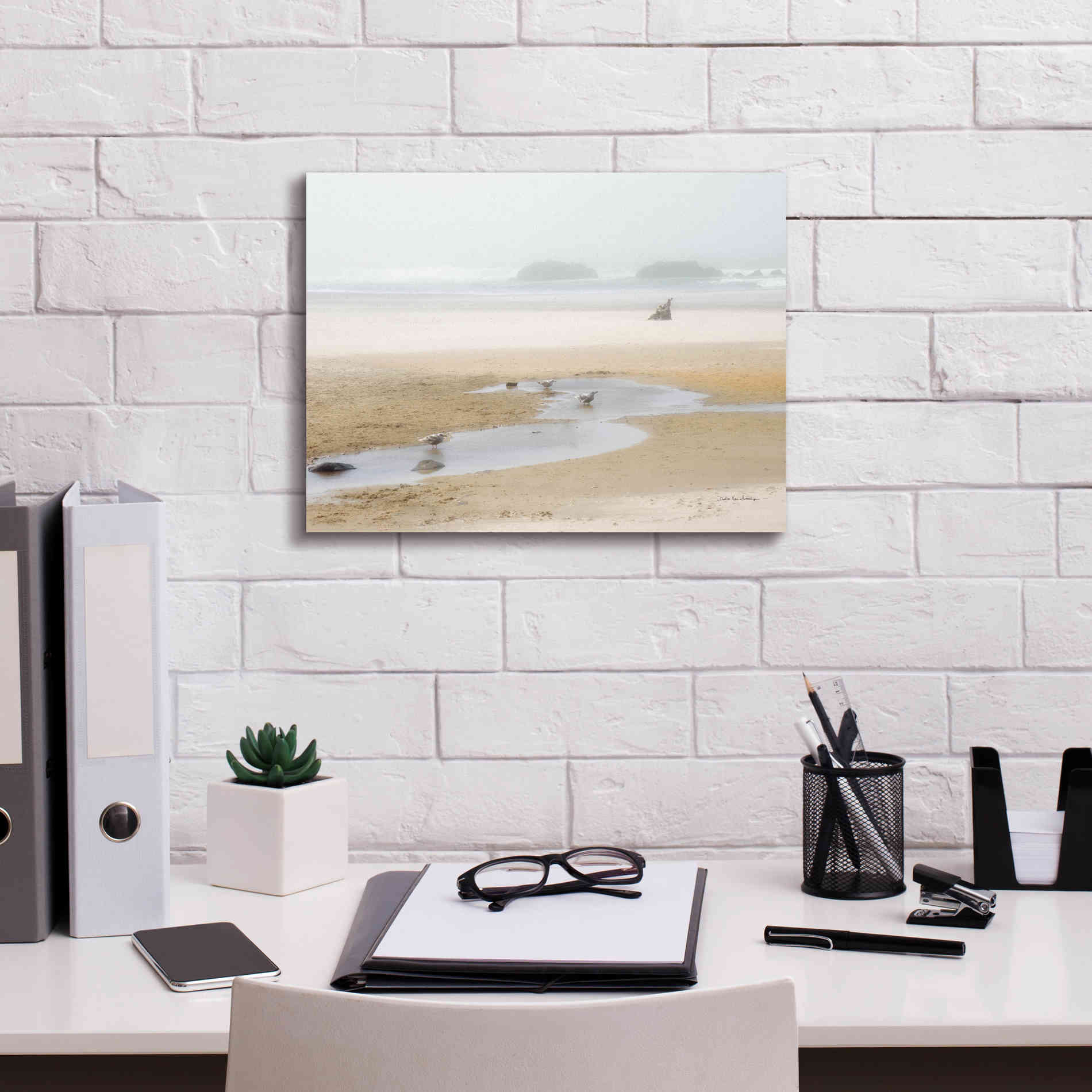 'Cold Beach II' by Debra Van Swearingen, Canvas Wall Art,16 x 12