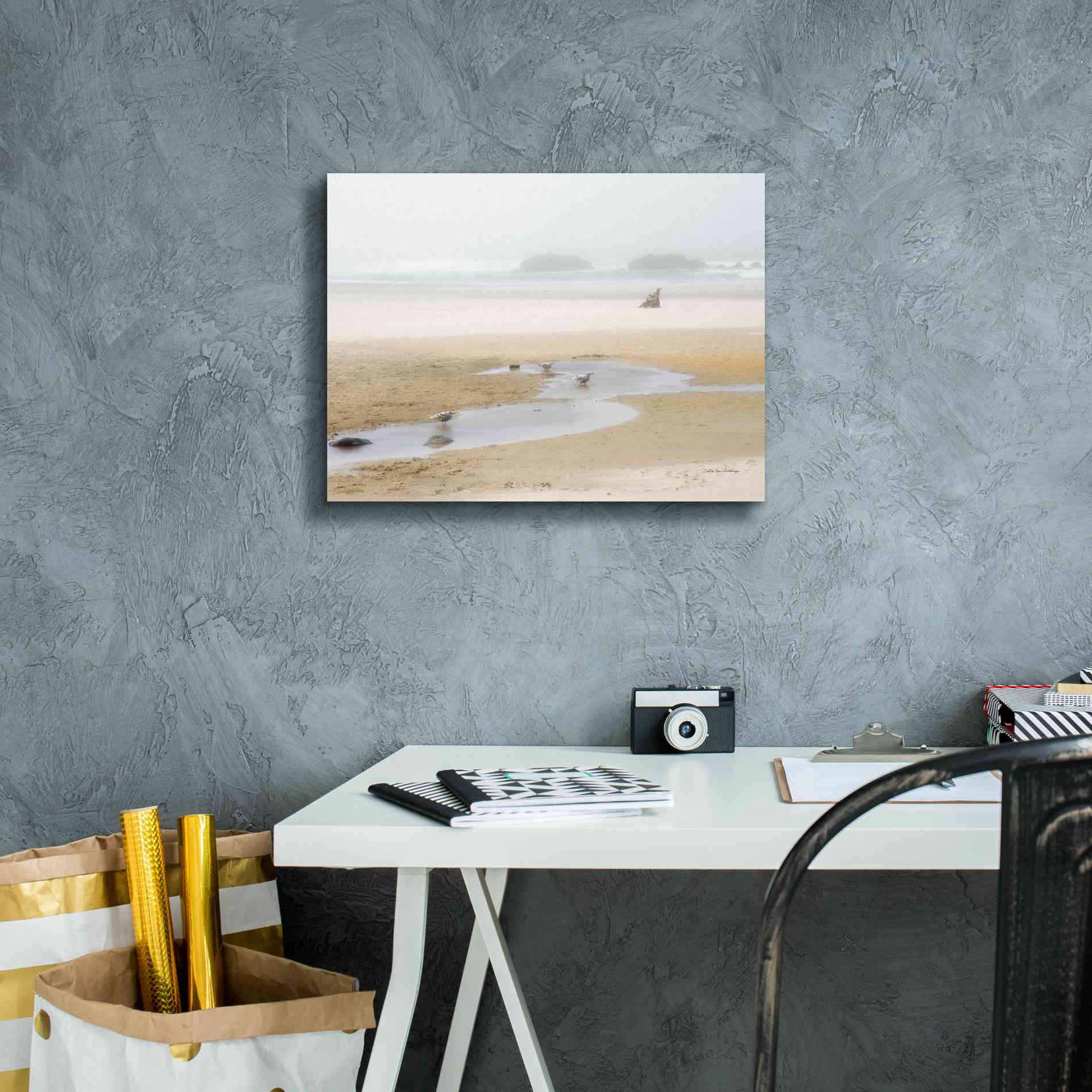 'Cold Beach II' by Debra Van Swearingen, Canvas Wall Art,16 x 12