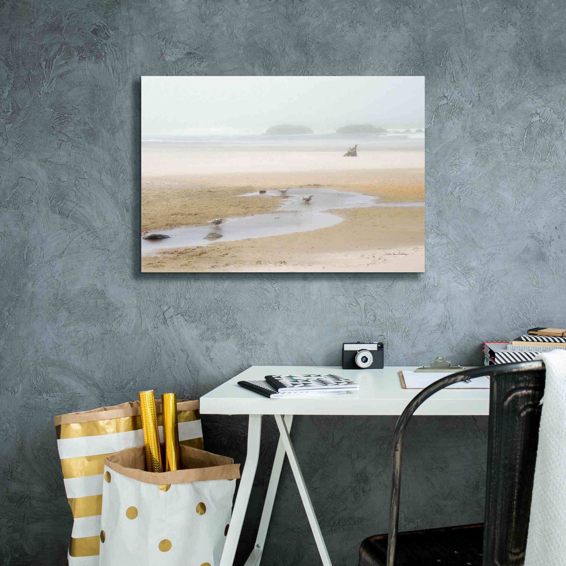 'Cold Beach II' by Debra Van Swearingen, Canvas Wall Art,26 x 18