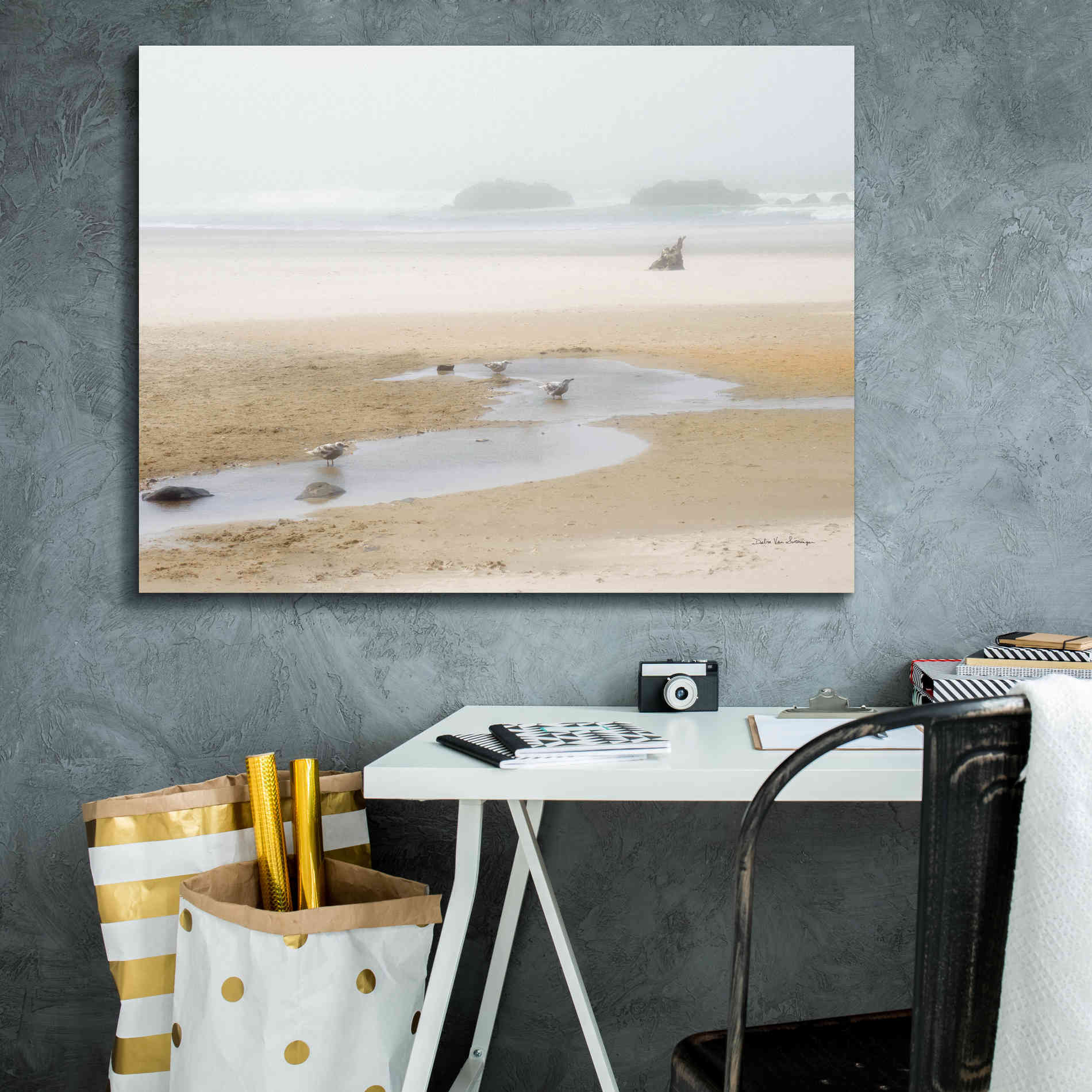 'Cold Beach II' by Debra Van Swearingen, Canvas Wall Art,34 x 26