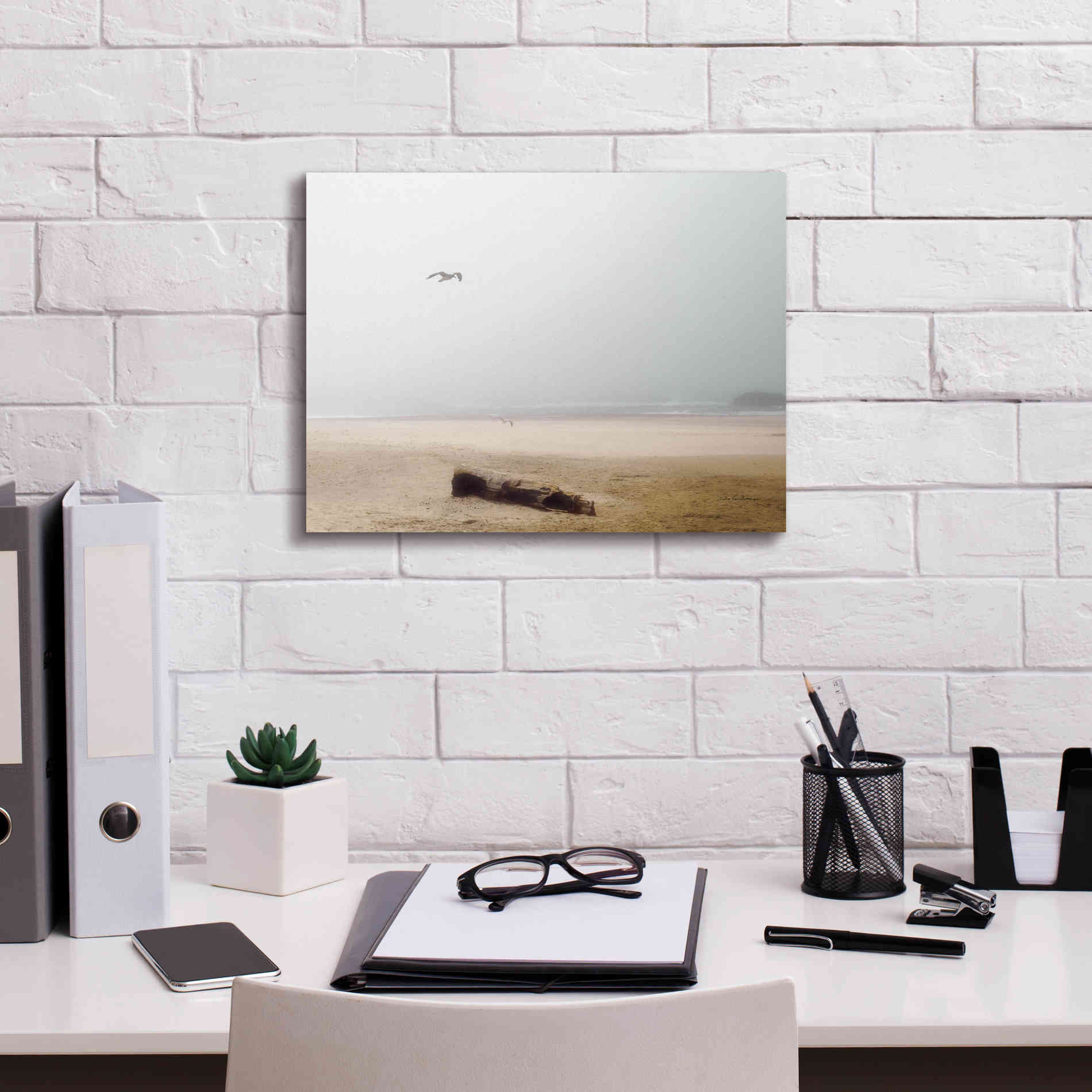 'Cold Beach III' by Debra Van Swearingen, Canvas Wall Art,16 x 12