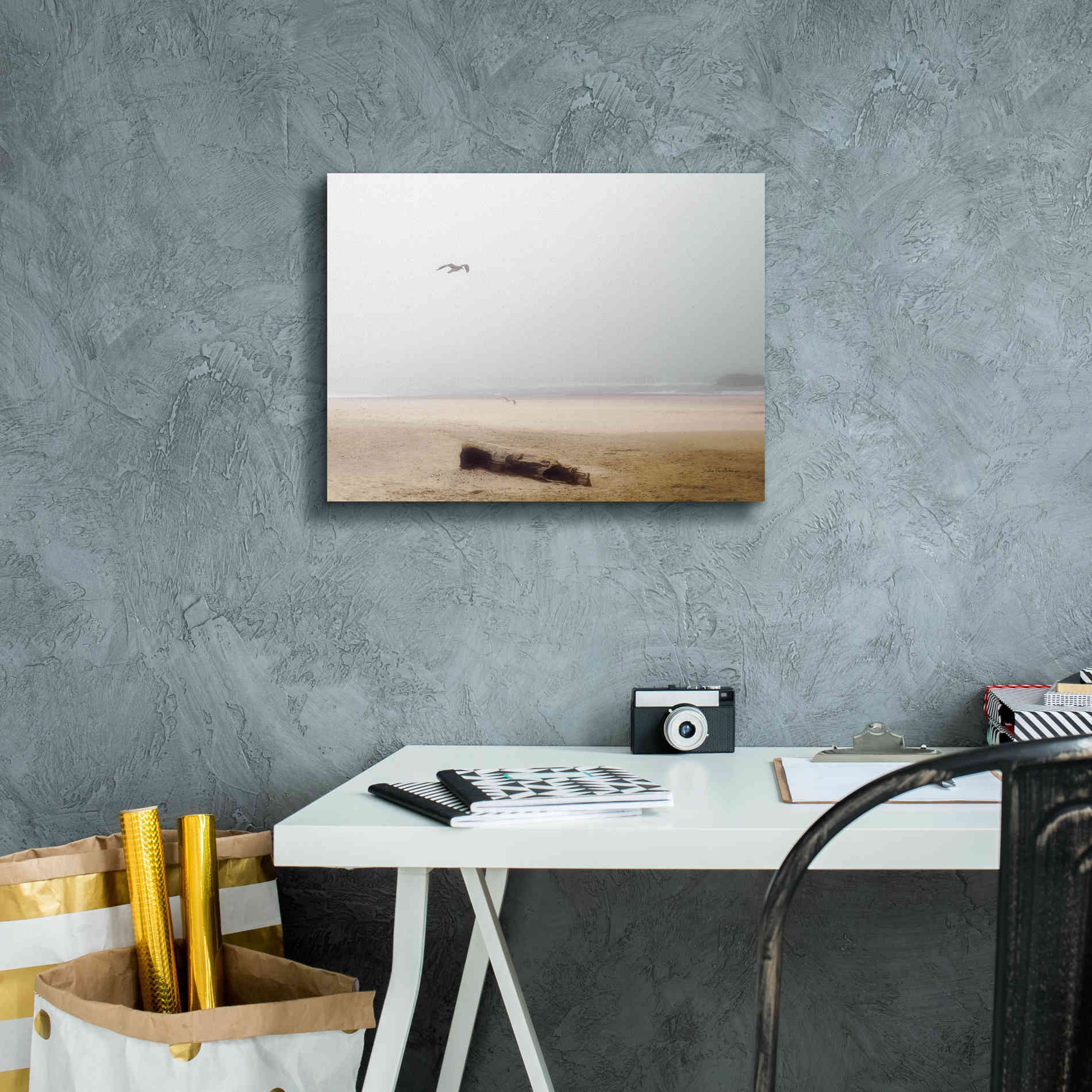 'Cold Beach III' by Debra Van Swearingen, Canvas Wall Art,16 x 12