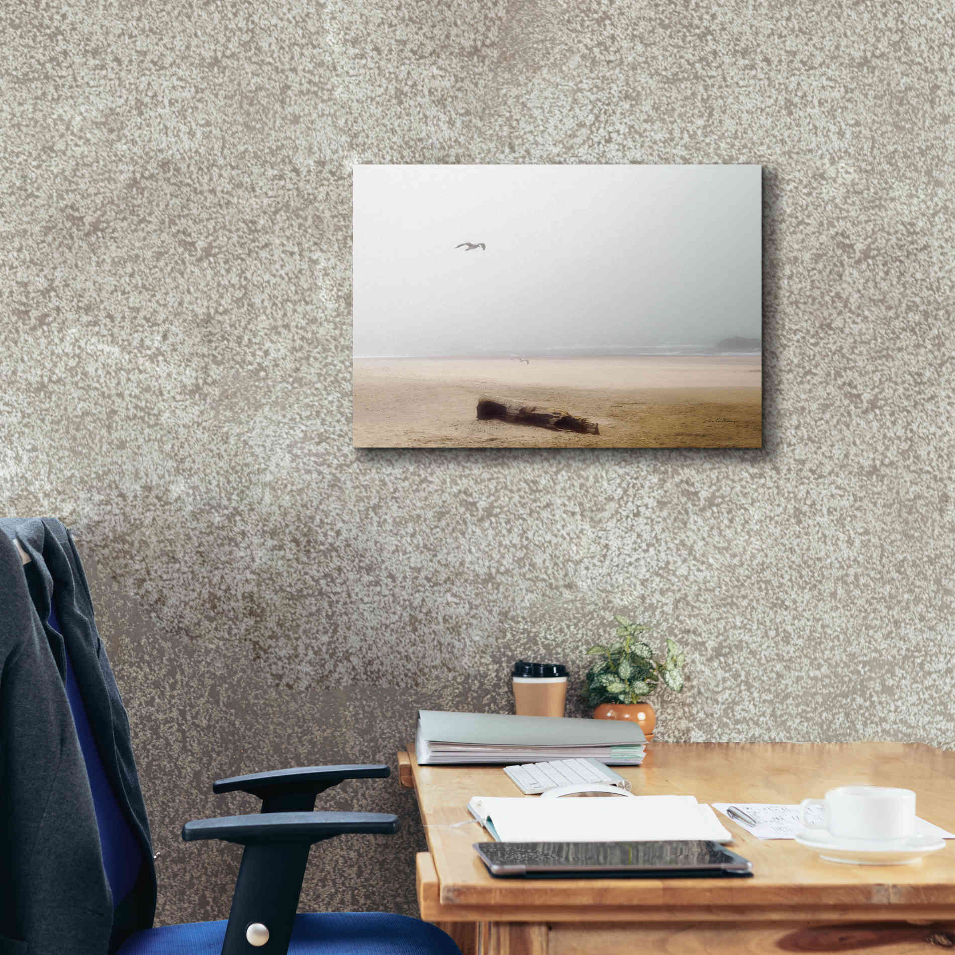 'Cold Beach III' by Debra Van Swearingen, Canvas Wall Art,26 x 18