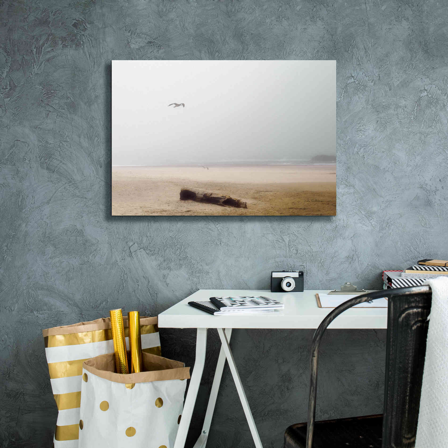 'Cold Beach III' by Debra Van Swearingen, Canvas Wall Art,26 x 18