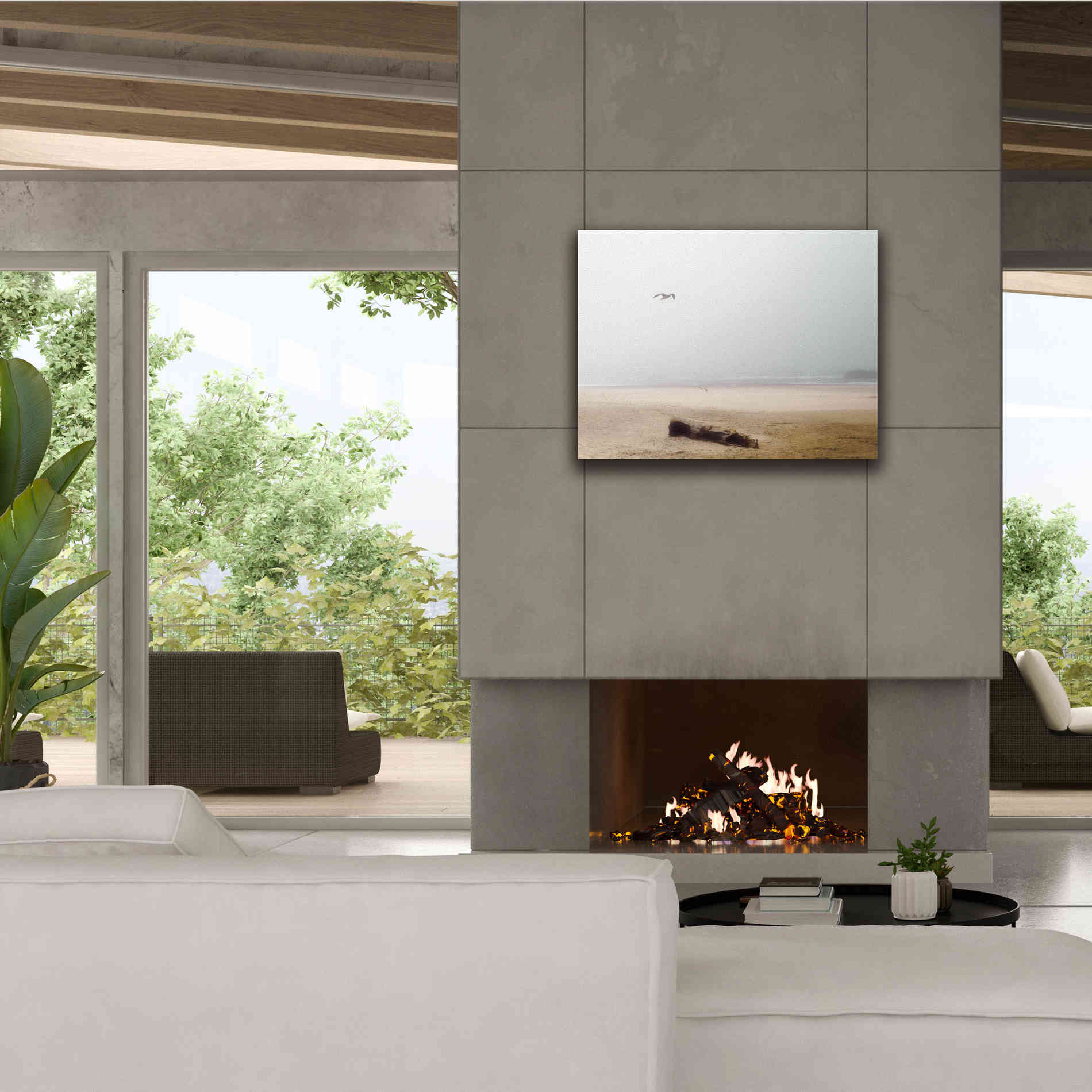 'Cold Beach III' by Debra Van Swearingen, Canvas Wall Art,34 x 26