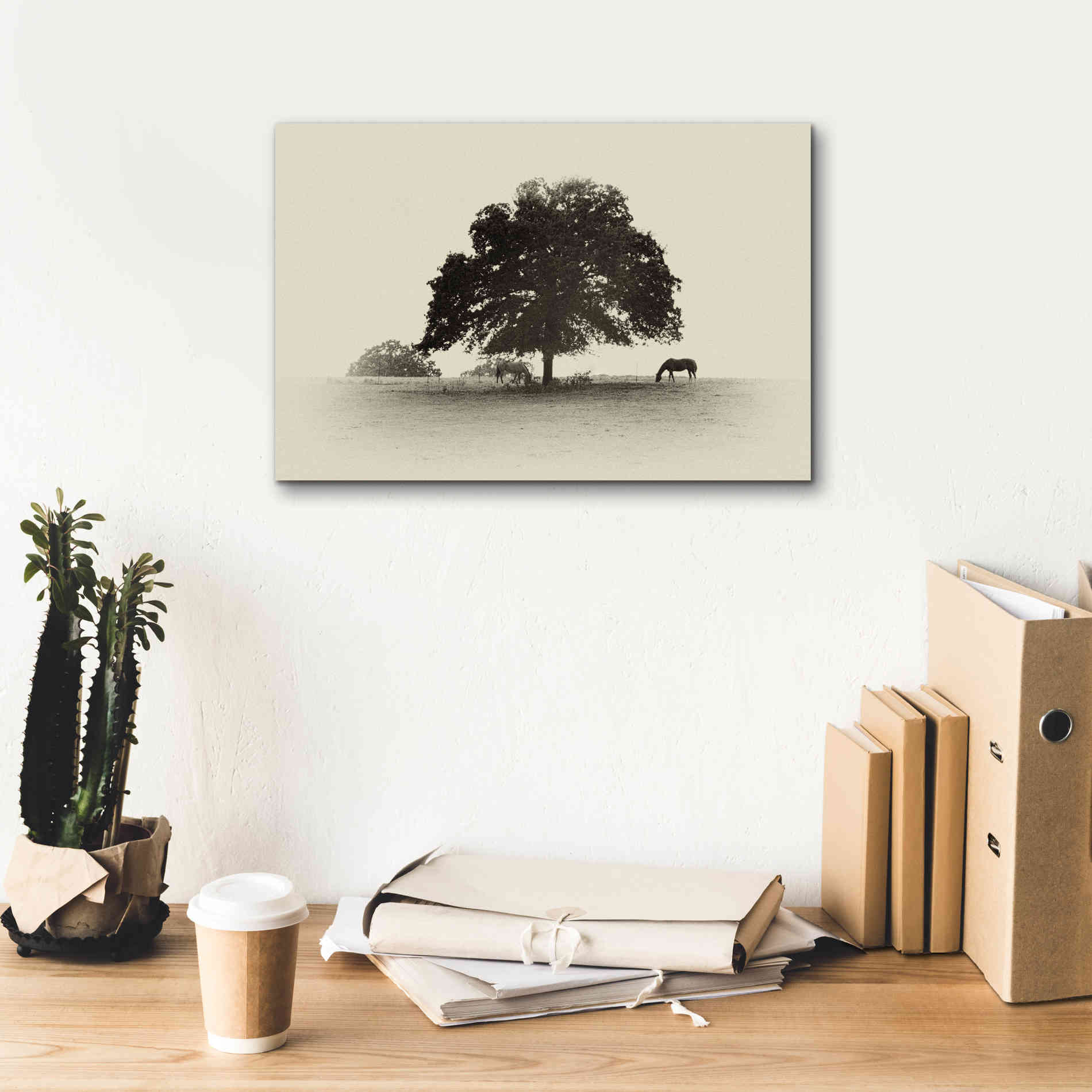 'Horses and Trees I' by Debra Van Swearingen, Canvas Wall Art,18 x 12