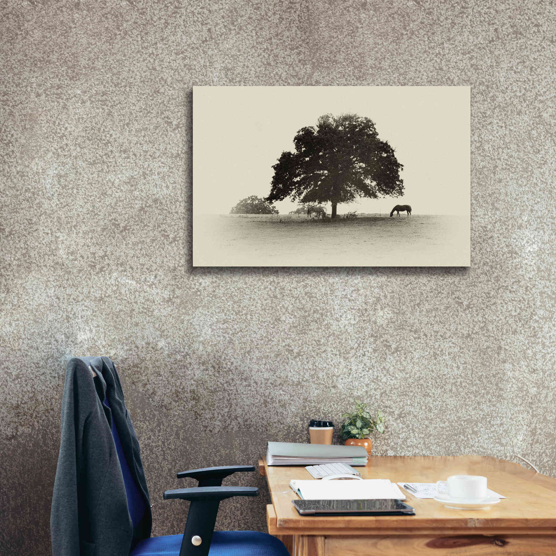 'Horses and Trees I' by Debra Van Swearingen, Canvas Wall Art,40 x 26