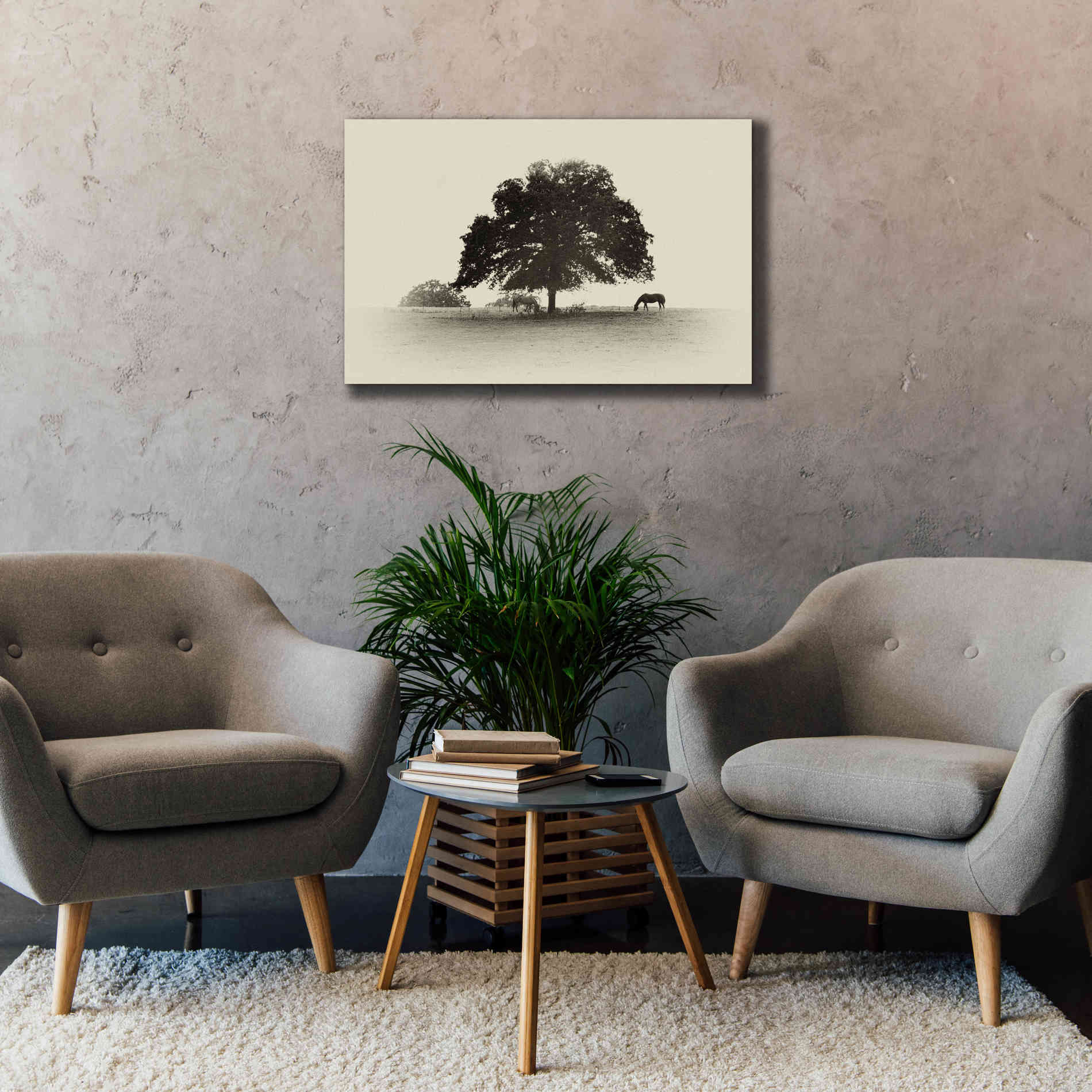 'Horses and Trees I' by Debra Van Swearingen, Canvas Wall Art,40 x 26