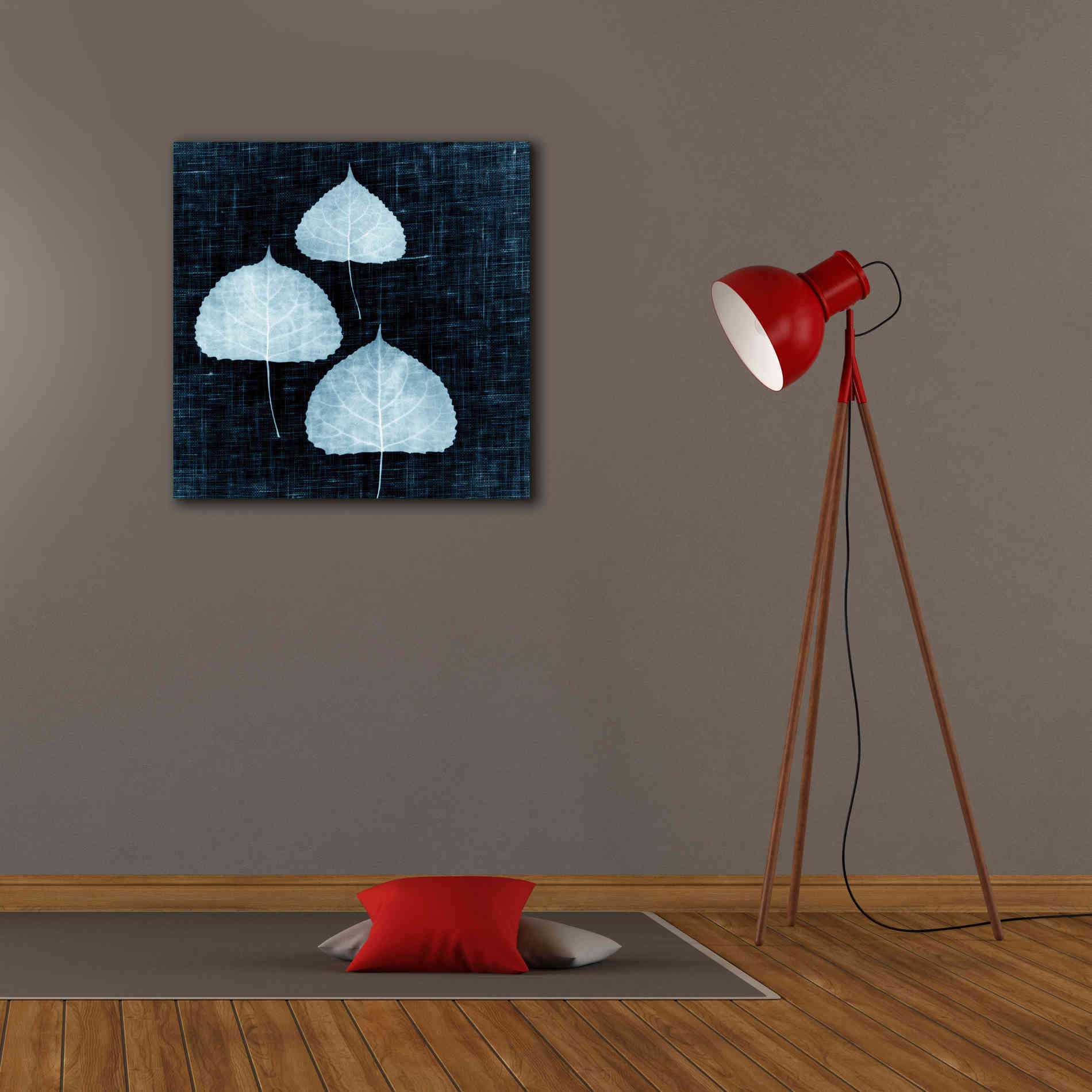 'Leaves on Linen III' by Debra Van Swearingen, Canvas Wall Art,26 x 26