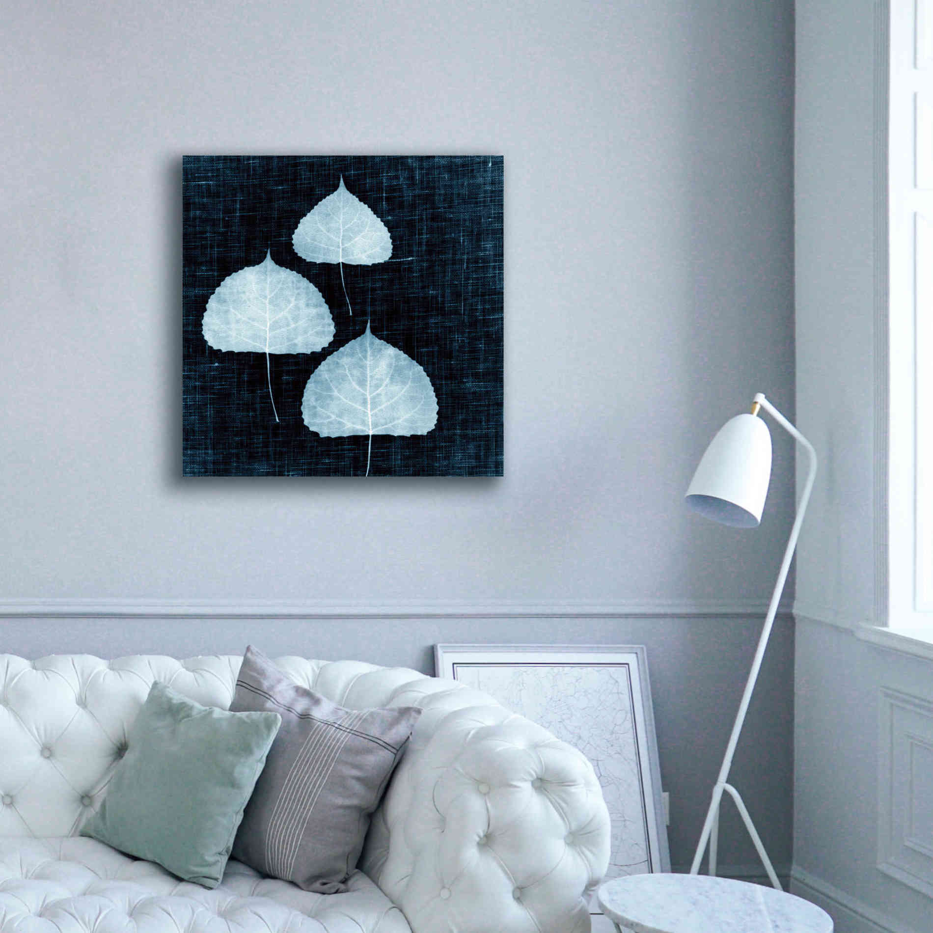 'Leaves on Linen III' by Debra Van Swearingen, Canvas Wall Art,37 x 37