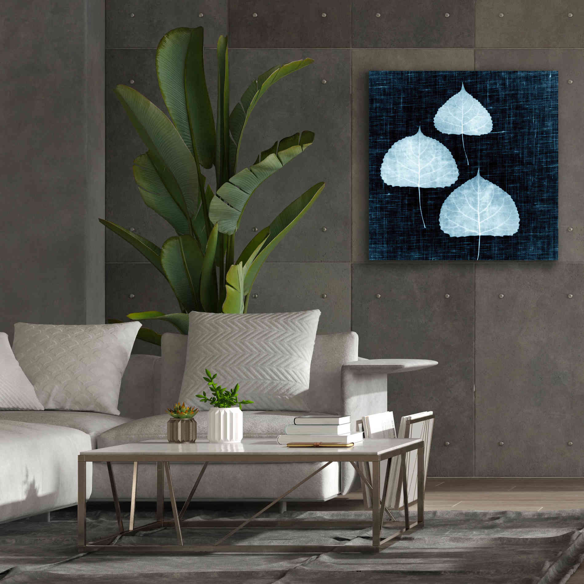 'Leaves on Linen III' by Debra Van Swearingen, Canvas Wall Art,37 x 37