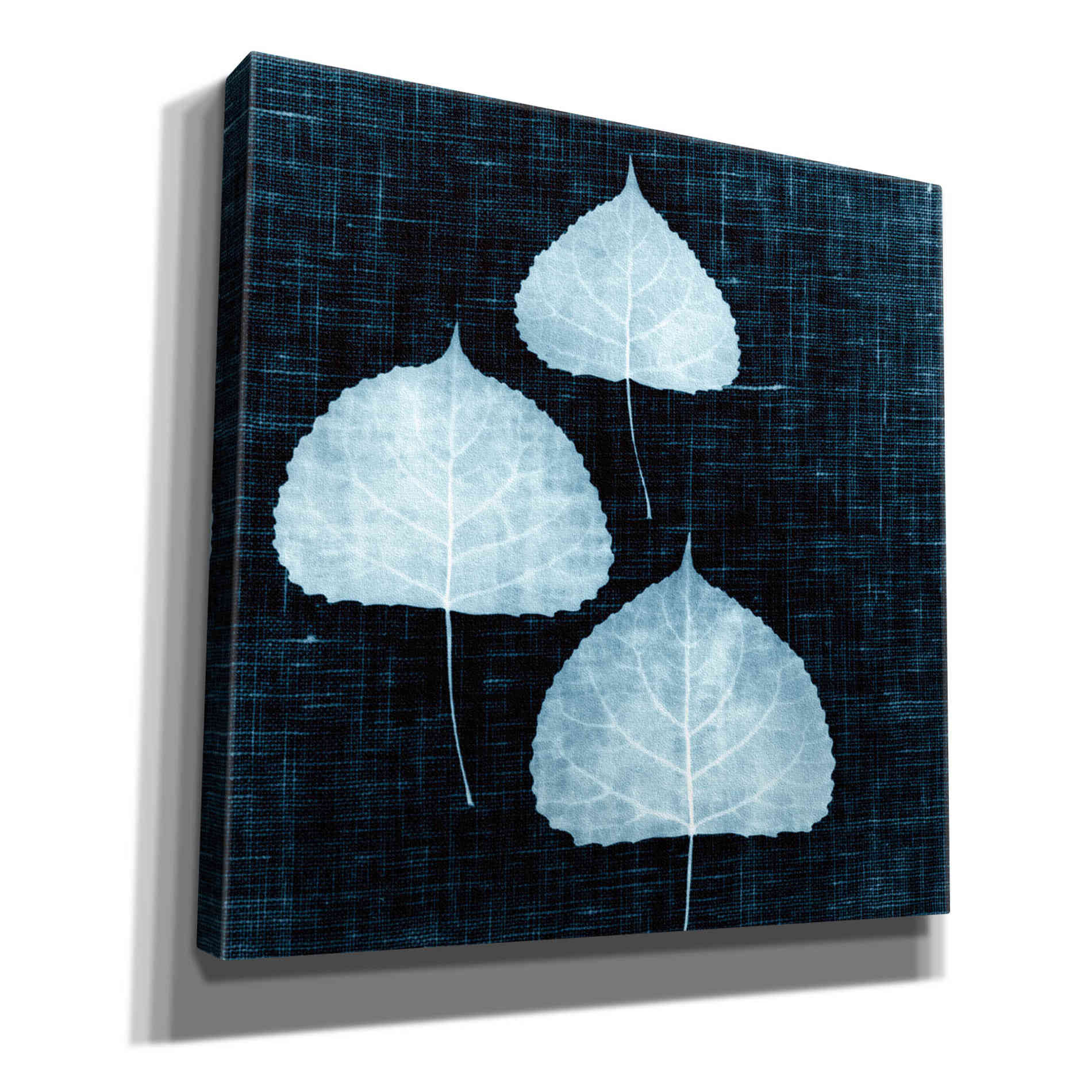 'Leaves on Linen III' by Debra Van Swearingen, Canvas Wall Art,12x12x1.1x0,18x18x1.1x0,26x26x1.74x0,37x37x1.74x0