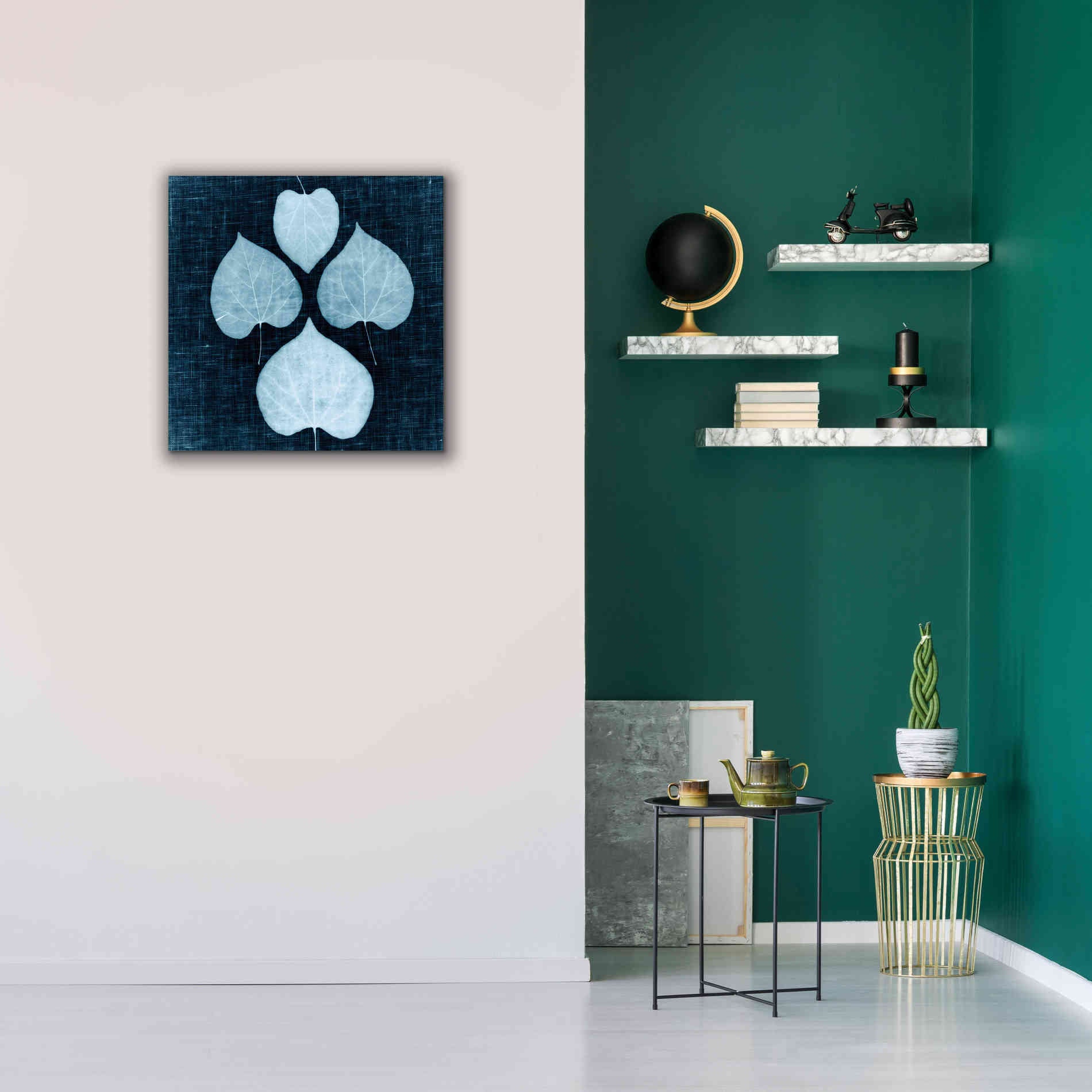 'Leaves on Linen IV' by Debra Van Swearingen, Canvas Wall Art,26 x 26