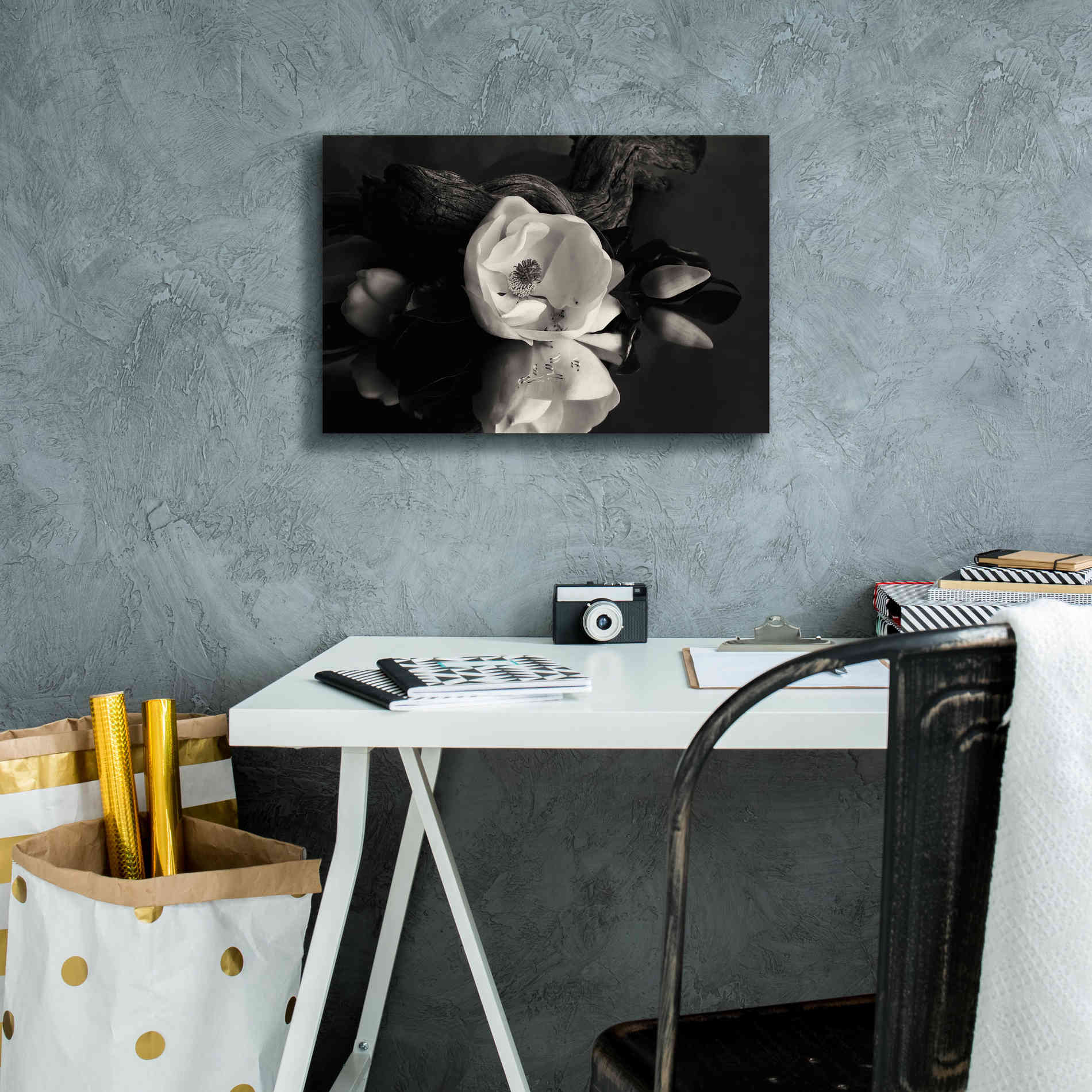 'Magnolia and Driftwood I' by Debra Van Swearingen, Canvas Wall Art,18 x 12