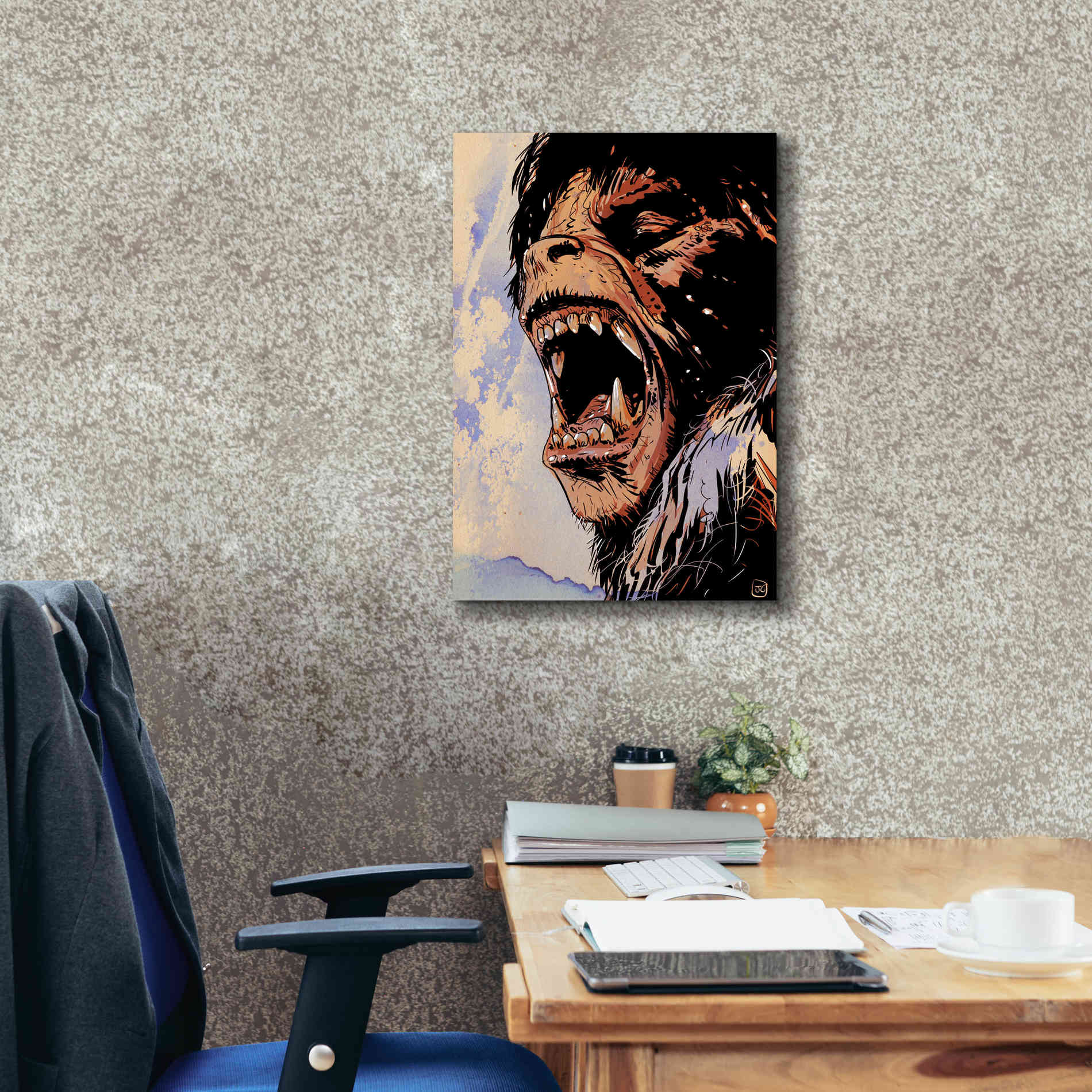 'An American Werewolf' by Giuseppe Cristiano, Canvas Wall Art,18 x 26