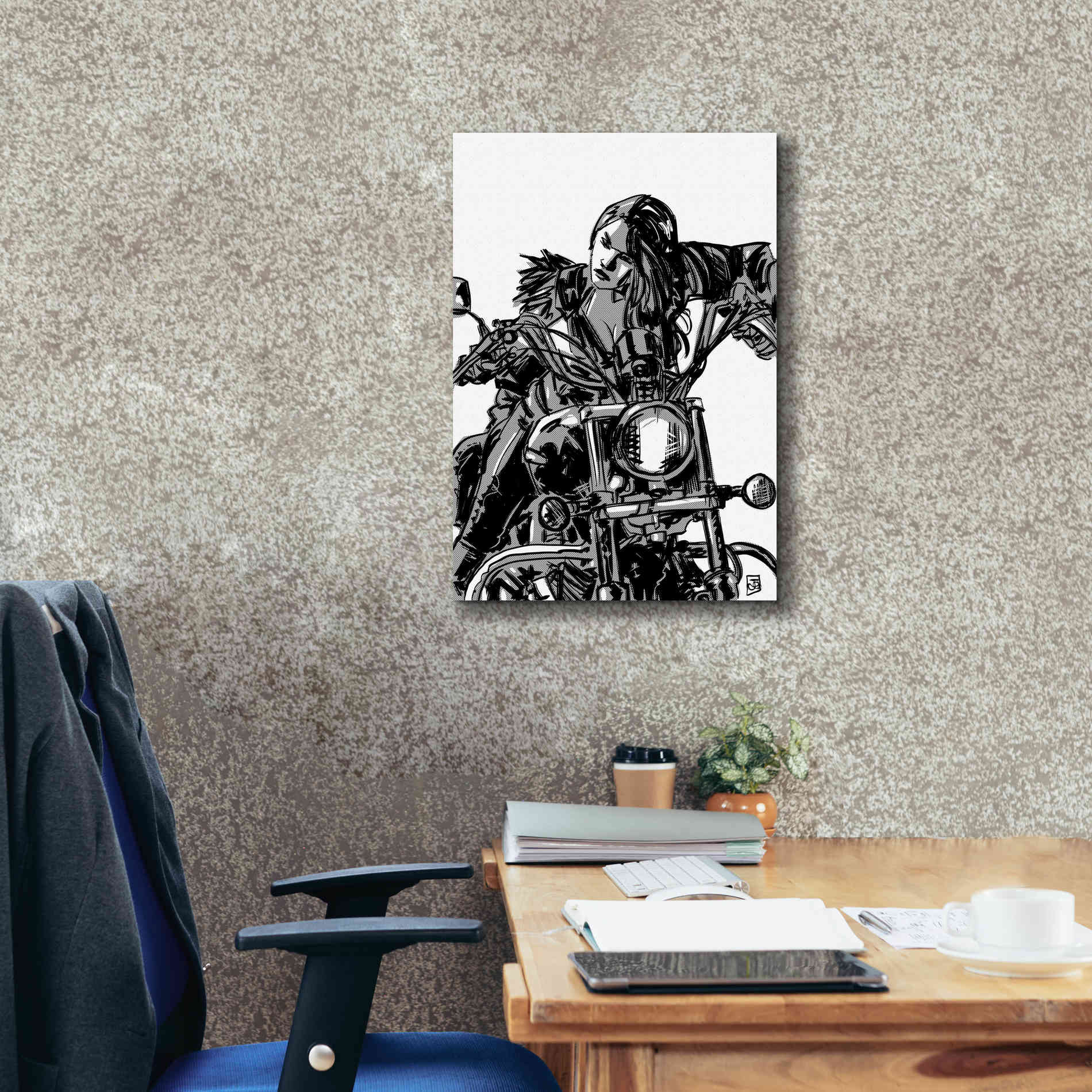 'Biker Girl' by Giuseppe Cristiano, Canvas Wall Art,18 x 26
