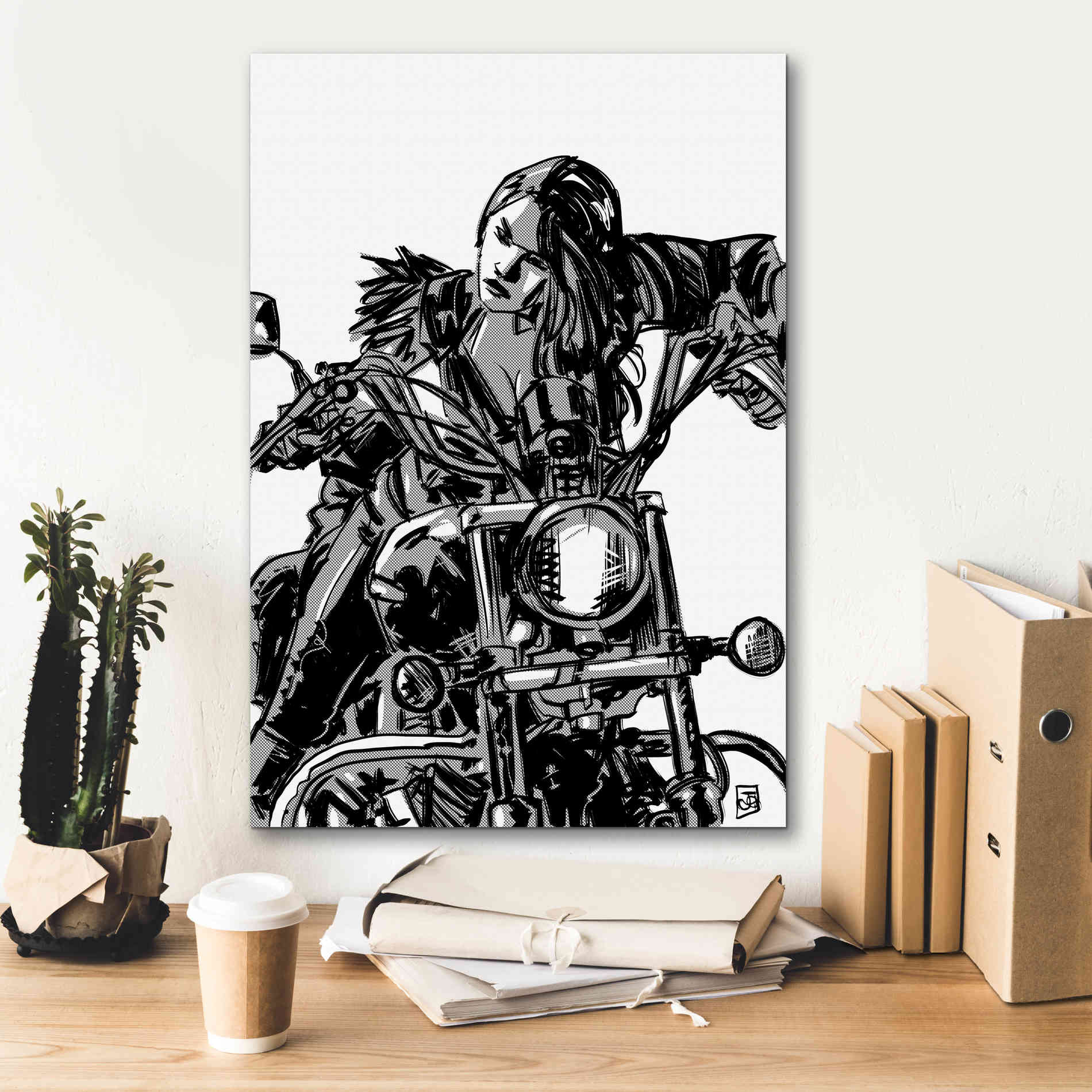 'Biker Girl' by Giuseppe Cristiano, Canvas Wall Art,18 x 26