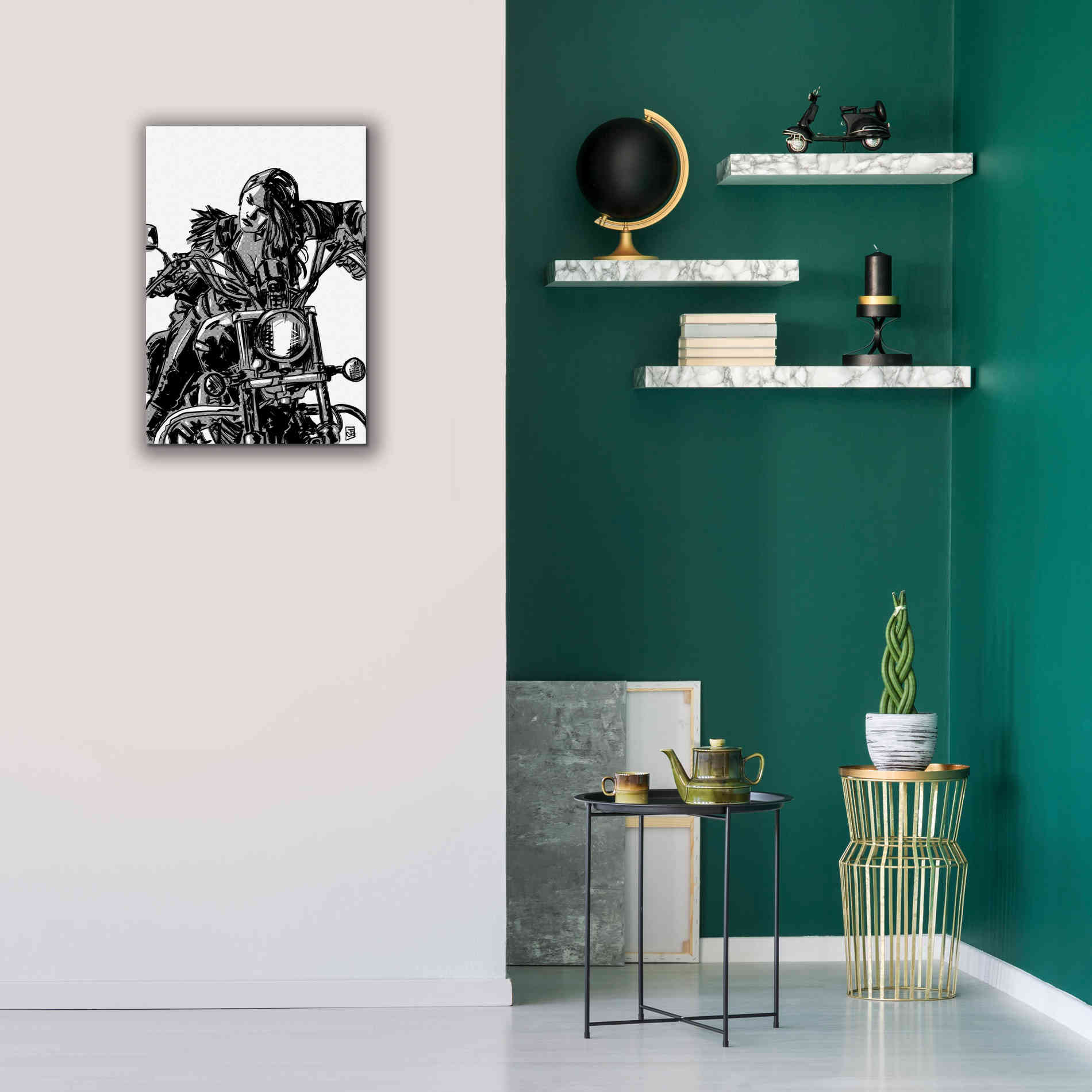 'Biker Girl' by Giuseppe Cristiano, Canvas Wall Art,18 x 26