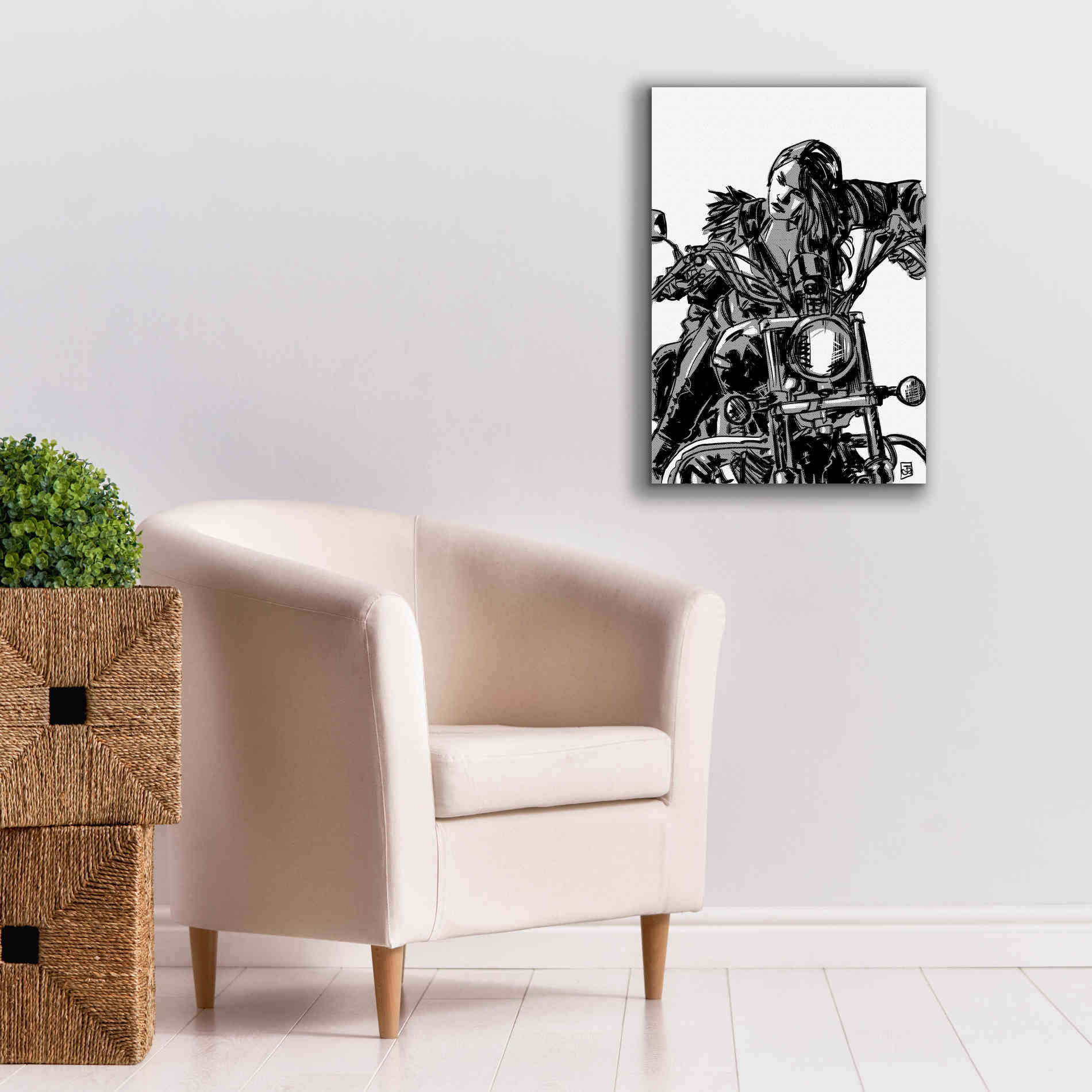 'Biker Girl' by Giuseppe Cristiano, Canvas Wall Art,18 x 26