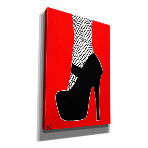 Image of 'Black heel on red' by Giuseppe Cristiano, Canvas Wall Art