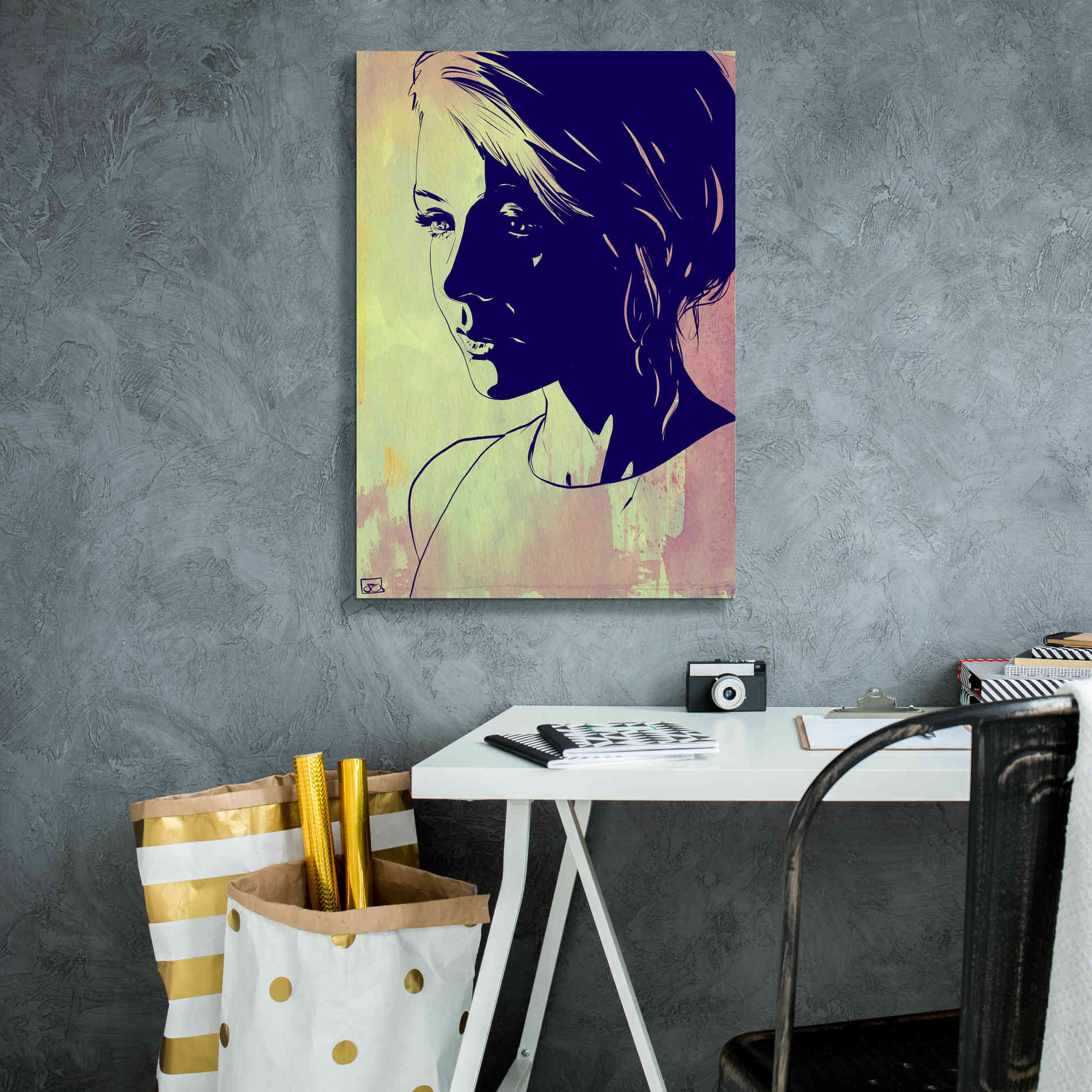 'Face' by Giuseppe Cristiano, Canvas Wall Art,18 x 26