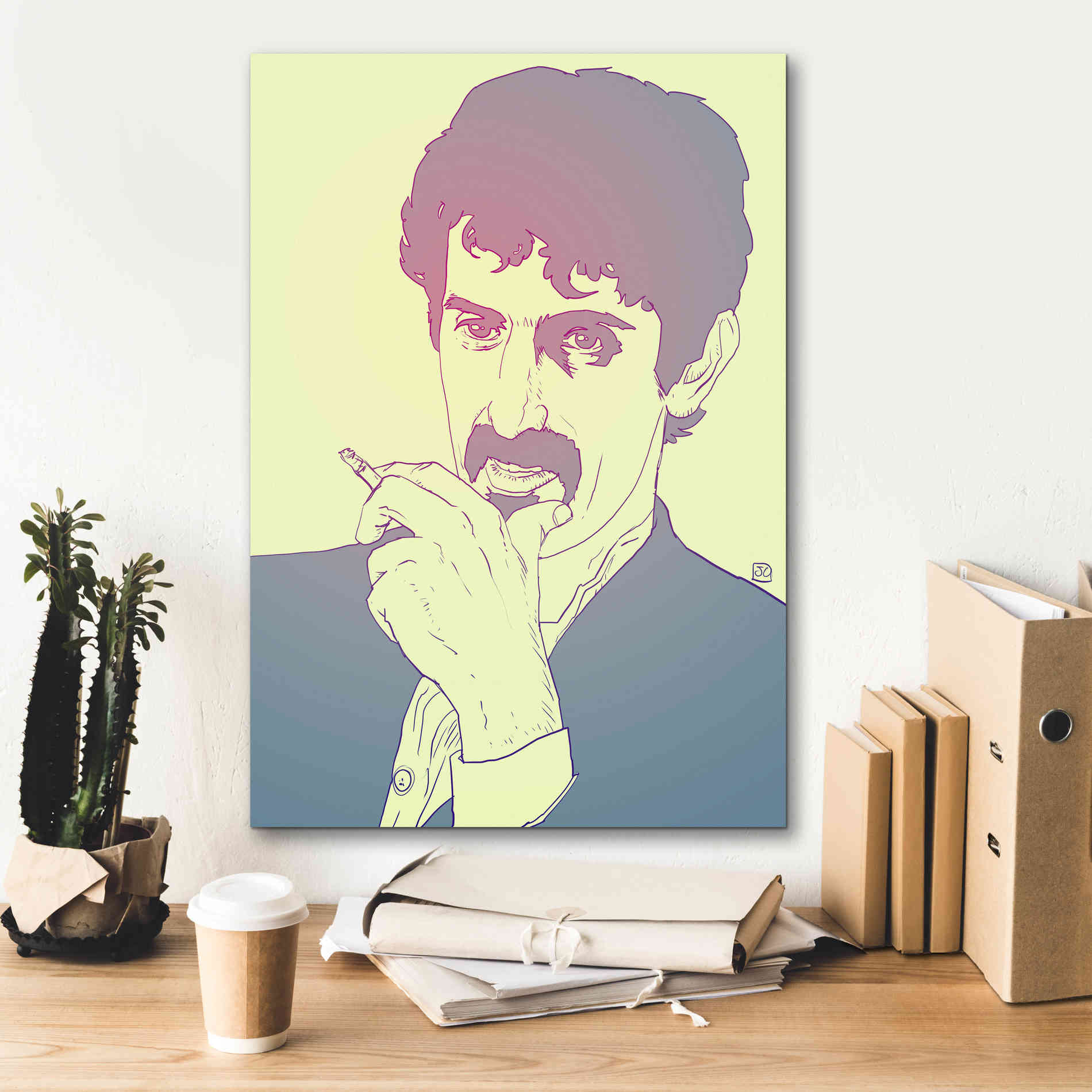 'Frank Zappa' by Giuseppe Cristiano, Canvas Wall Art,18 x 26