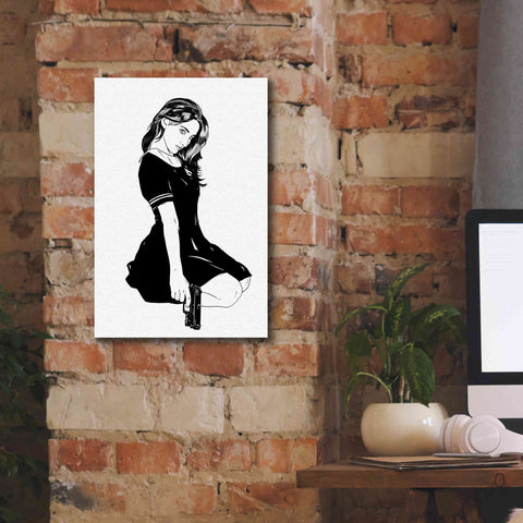 Image of 'Girl With Gun II' by Giuseppe Cristiano, Canvas Wall Art,12 x 18