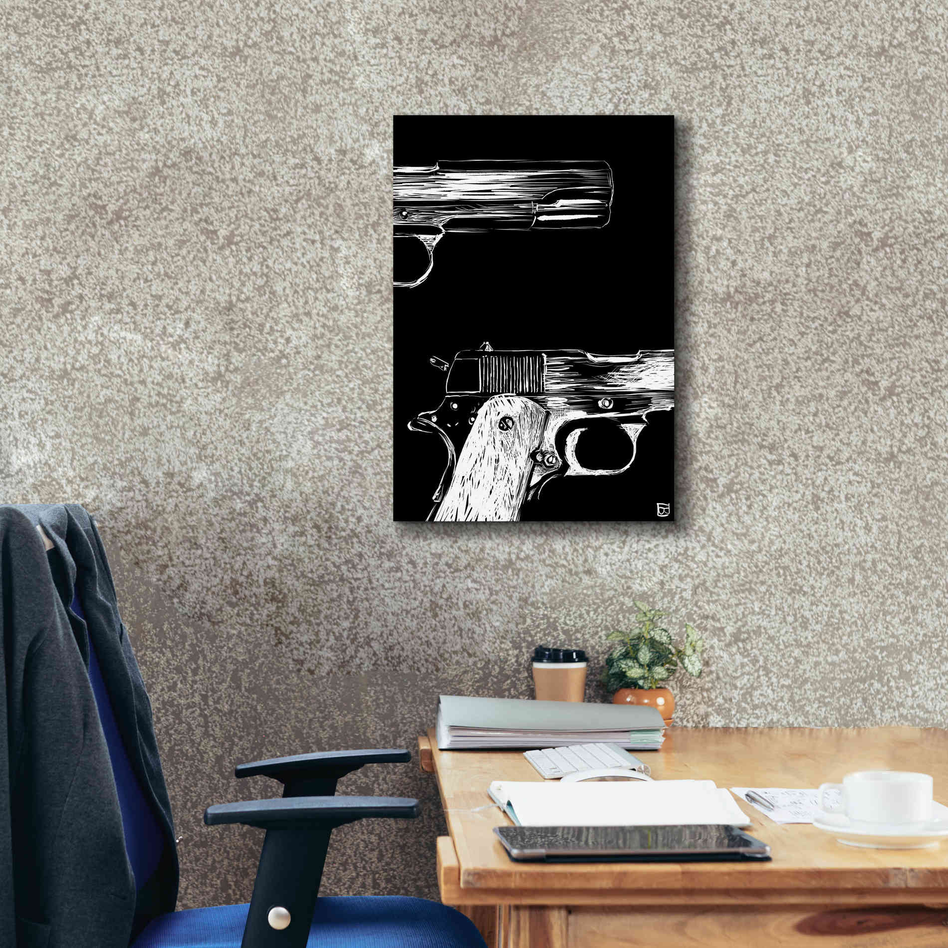 'Guns' by Giuseppe Cristiano, Canvas Wall Art,18 x 26