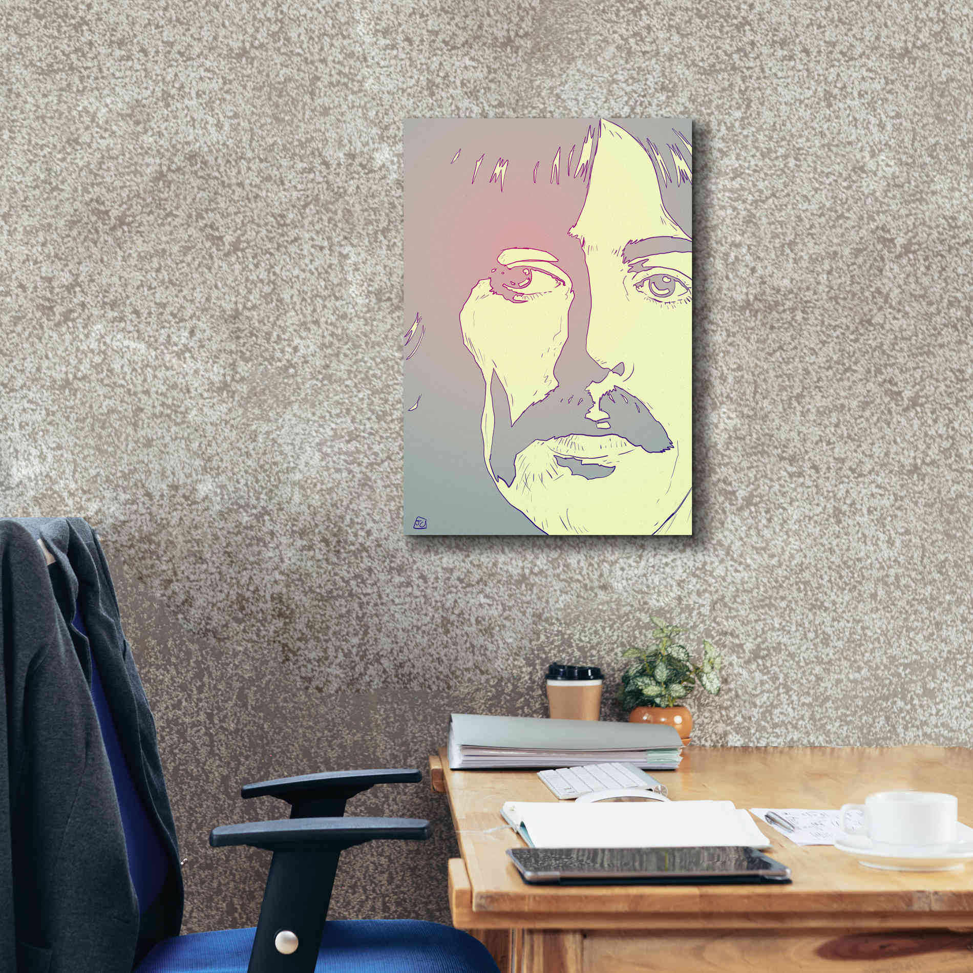 'George Harrison' by Giuseppe Cristiano, Canvas Wall Art,18 x 26