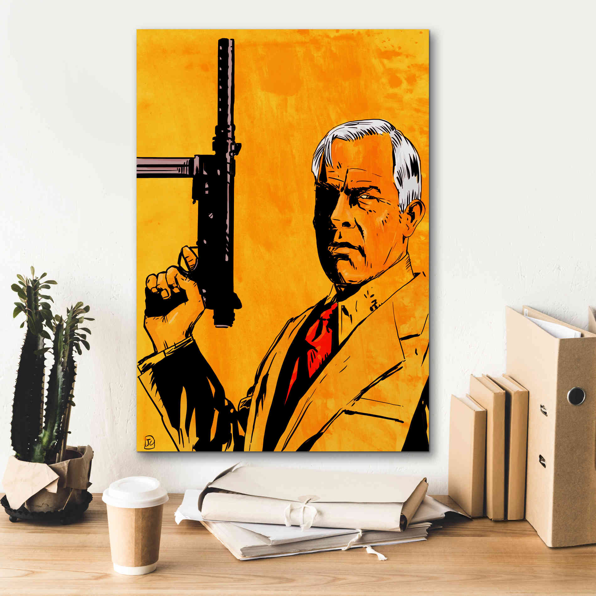'Lee Marvin' by Giuseppe Cristiano, Canvas Wall Art,18 x 26