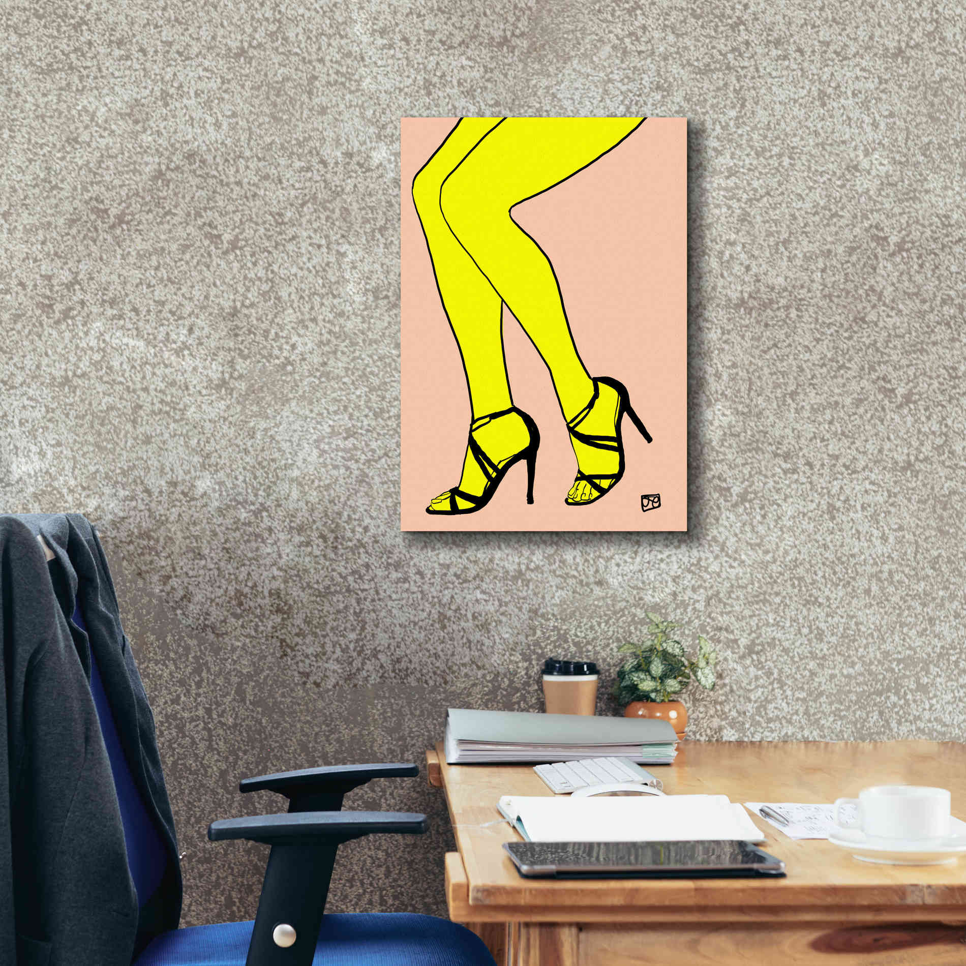 'Legs in Yellow' by Giuseppe Cristiano, Canvas Wall Art,18 x 26