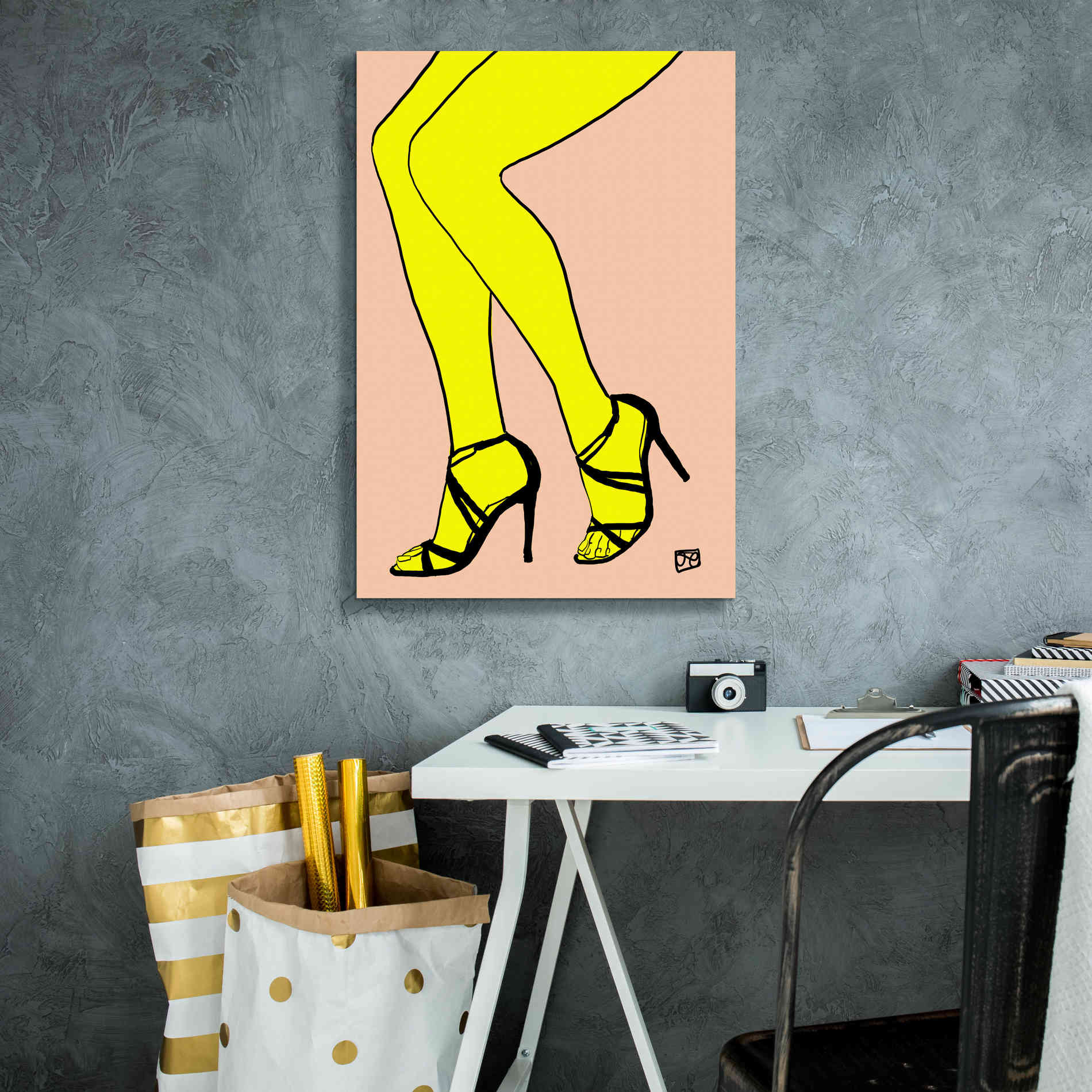 'Legs in Yellow' by Giuseppe Cristiano, Canvas Wall Art,18 x 26