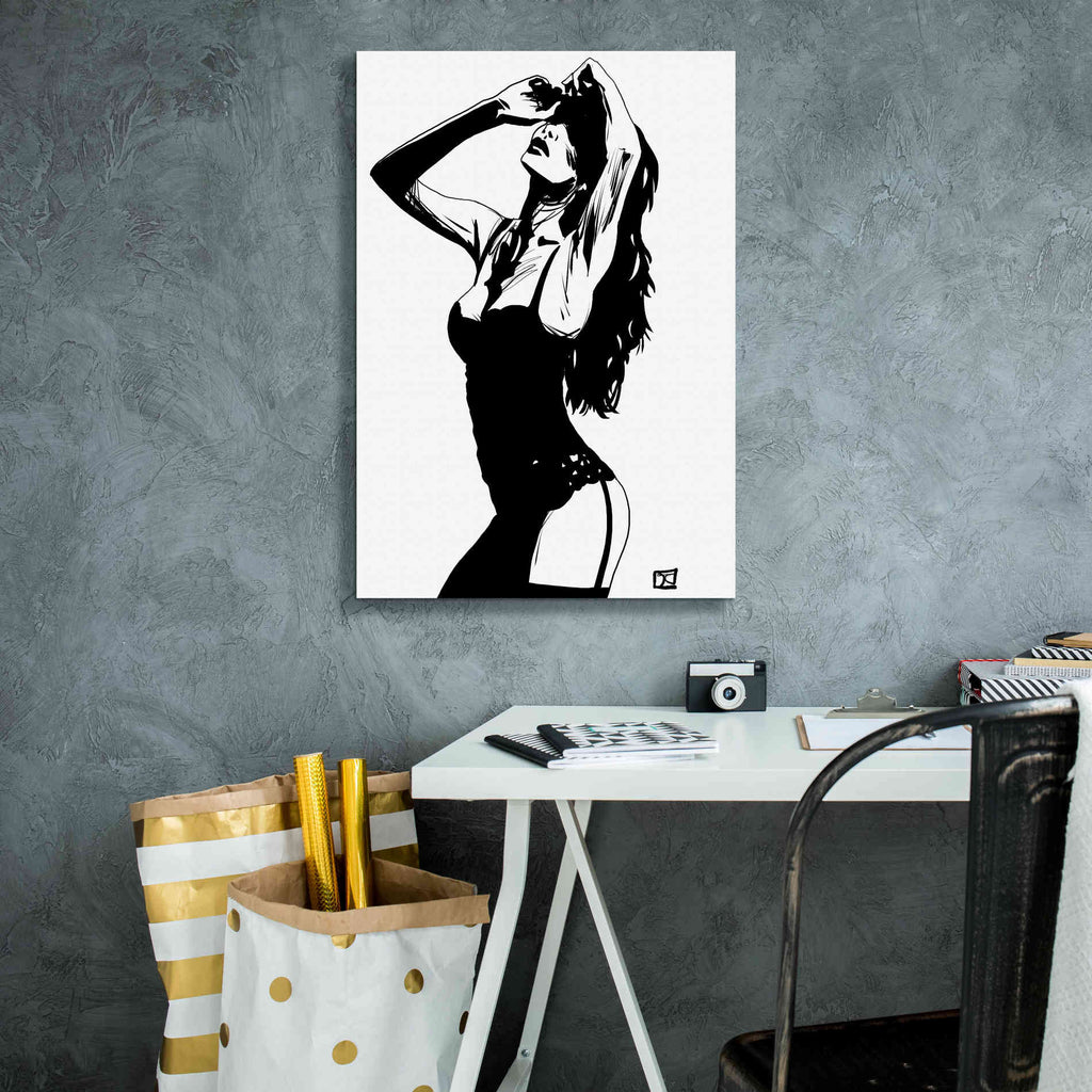 Black and White Sexy Women Canvas Paintings Sexy Panties Girl Wall