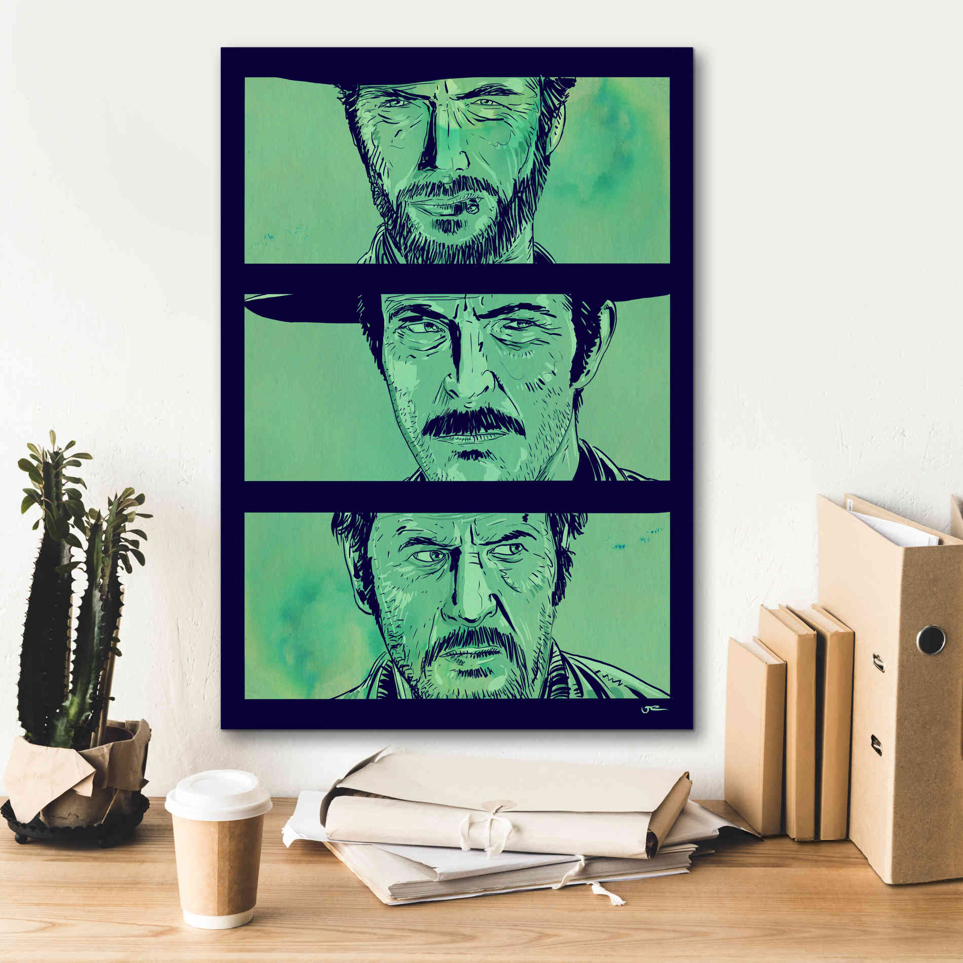 'The Good the Bad and the Ugly' by Giuseppe Cristiano, Canvas Wall Art,18 x 26