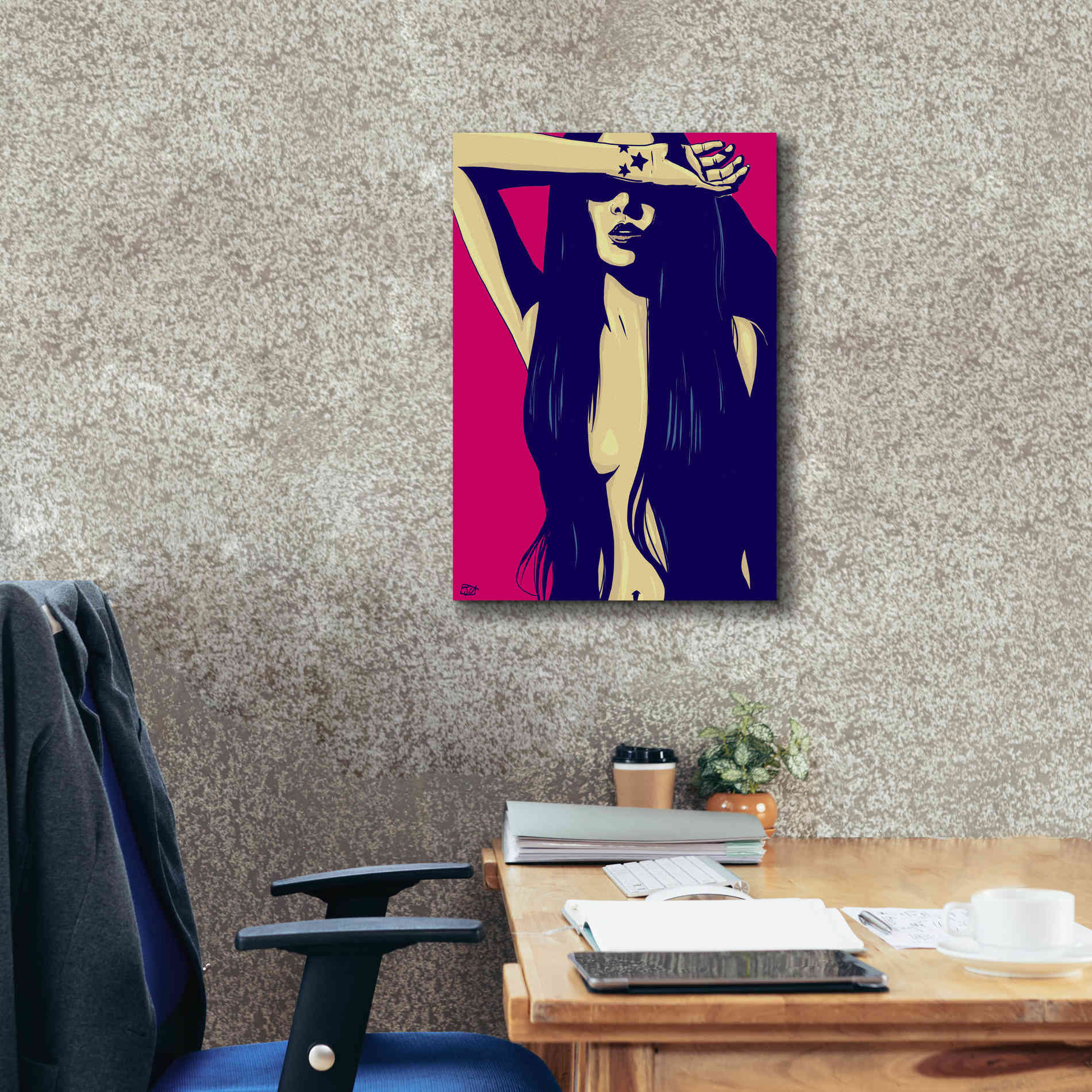 'Three Black Stars' by Giuseppe Cristiano, Canvas Wall Art,18 x 26