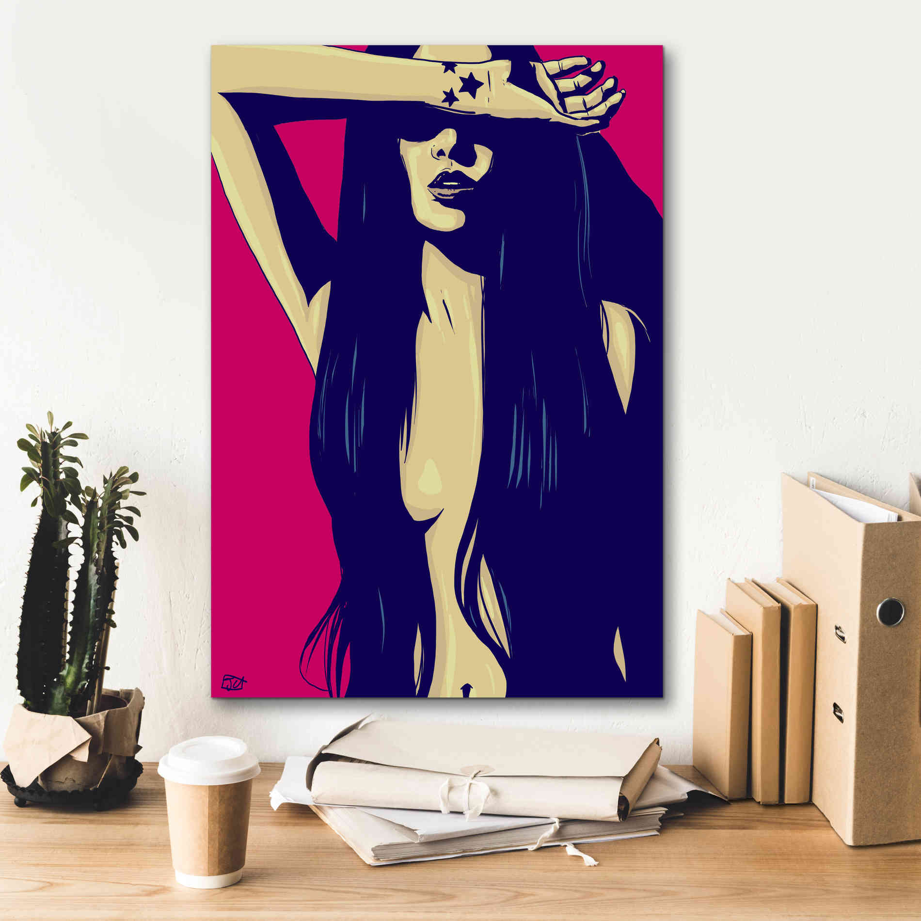 'Three Black Stars' by Giuseppe Cristiano, Canvas Wall Art,18 x 26