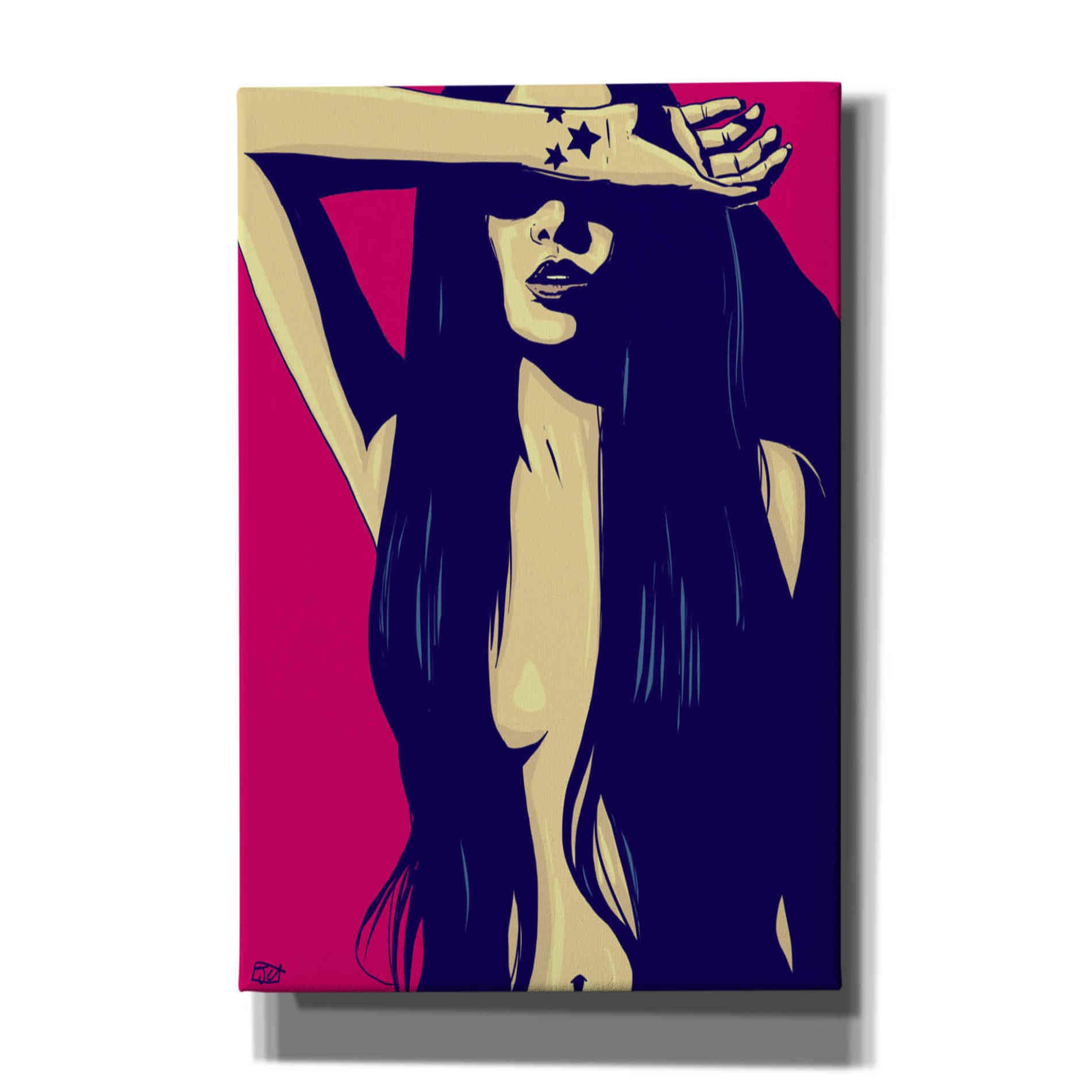 'Three Black Stars' by Giuseppe Cristiano, Canvas Wall Art