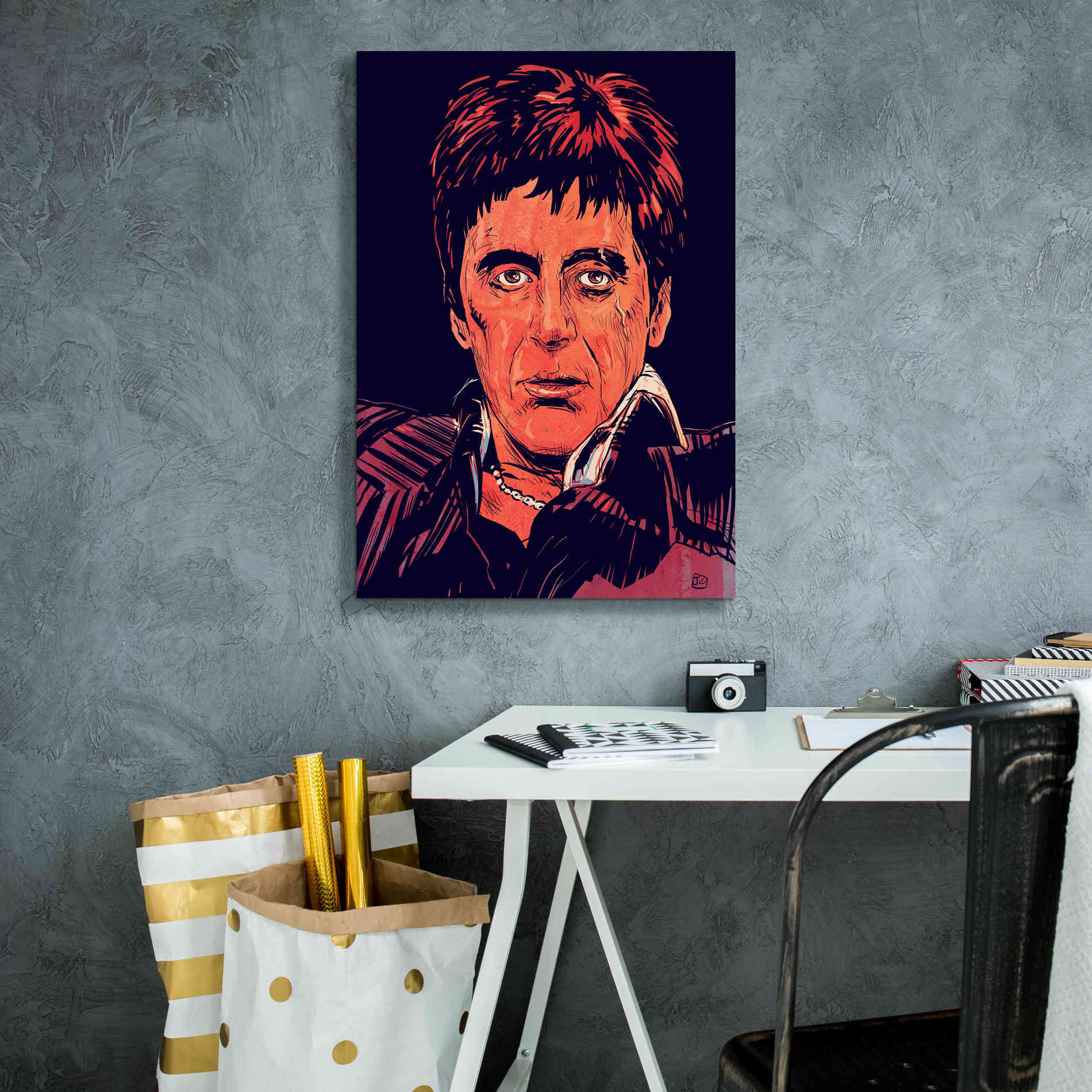 'Tony Montana' by Giuseppe Cristiano, Canvas Wall Art,18 x 26