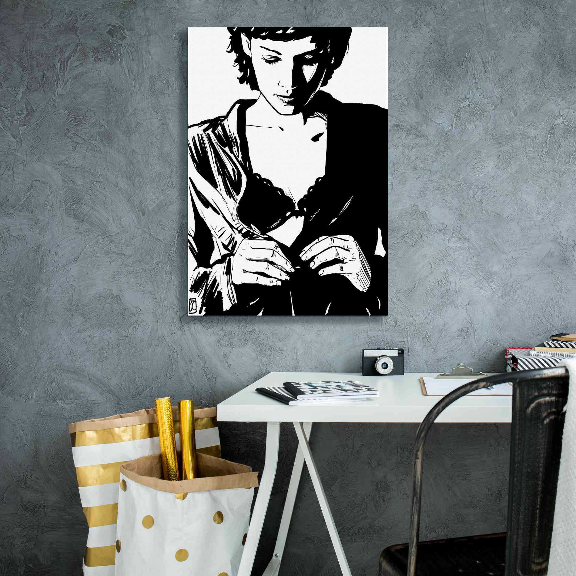 'Unbutton' by Giuseppe Cristiano, Canvas Wall Art,18 x 26