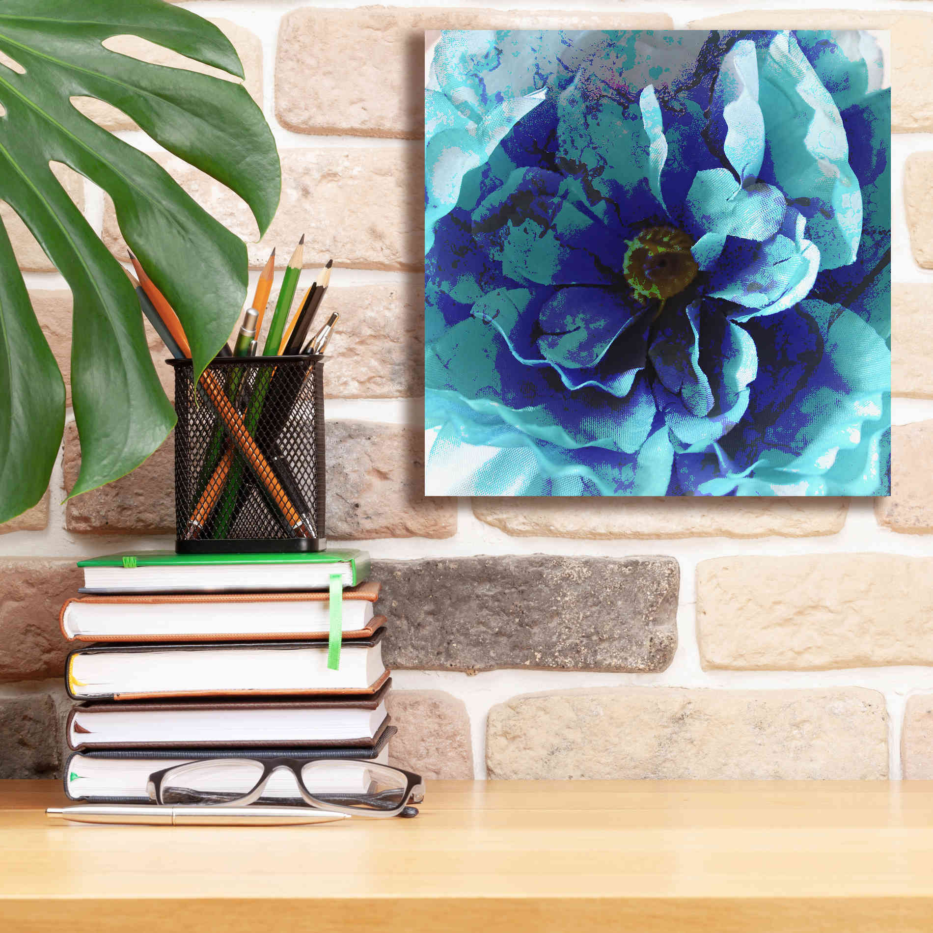 'Blue Flower' by Shandra Smith, Canvas Wall Art,12 x 12