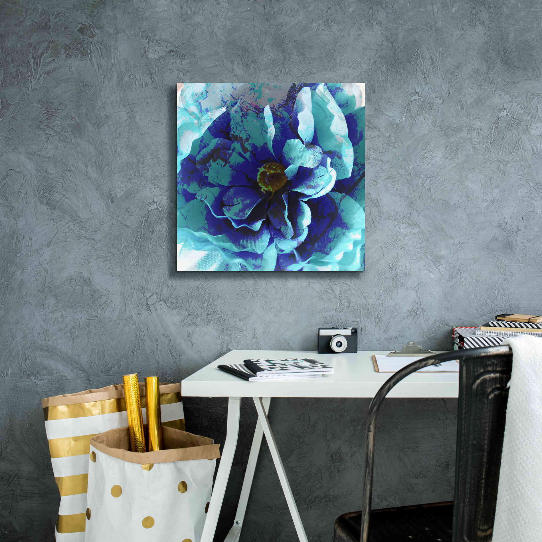 'Blue Flower' by Shandra Smith, Canvas Wall Art,18 x 18