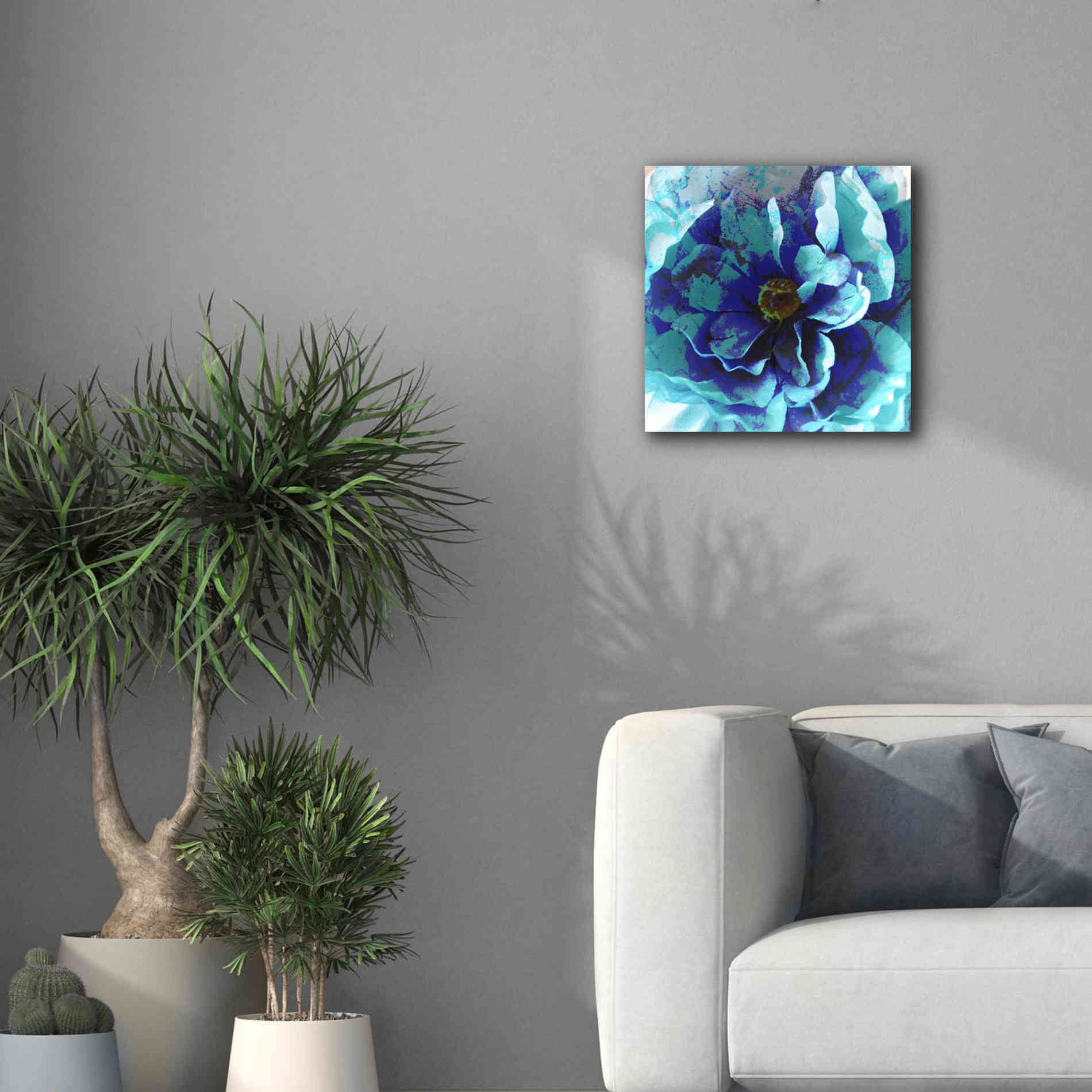 'Blue Flower' by Shandra Smith, Canvas Wall Art,18 x 18