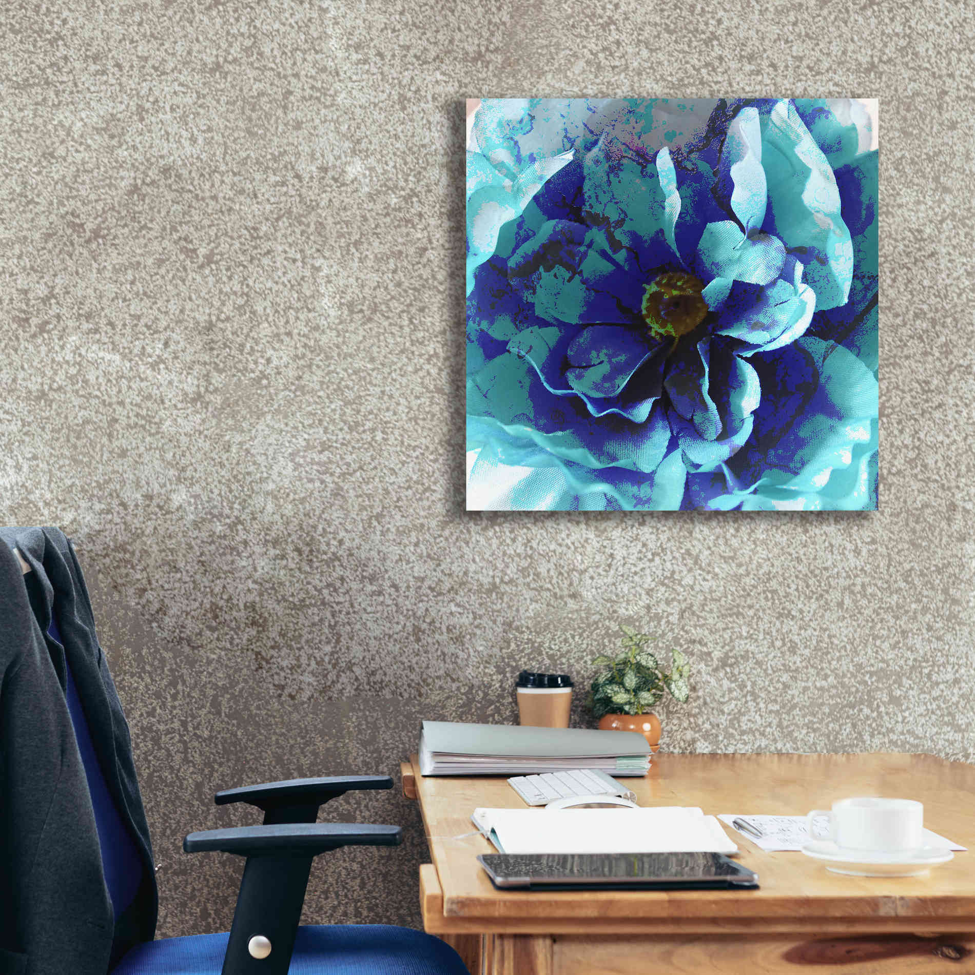 'Blue Flower' by Shandra Smith, Canvas Wall Art,26 x 26