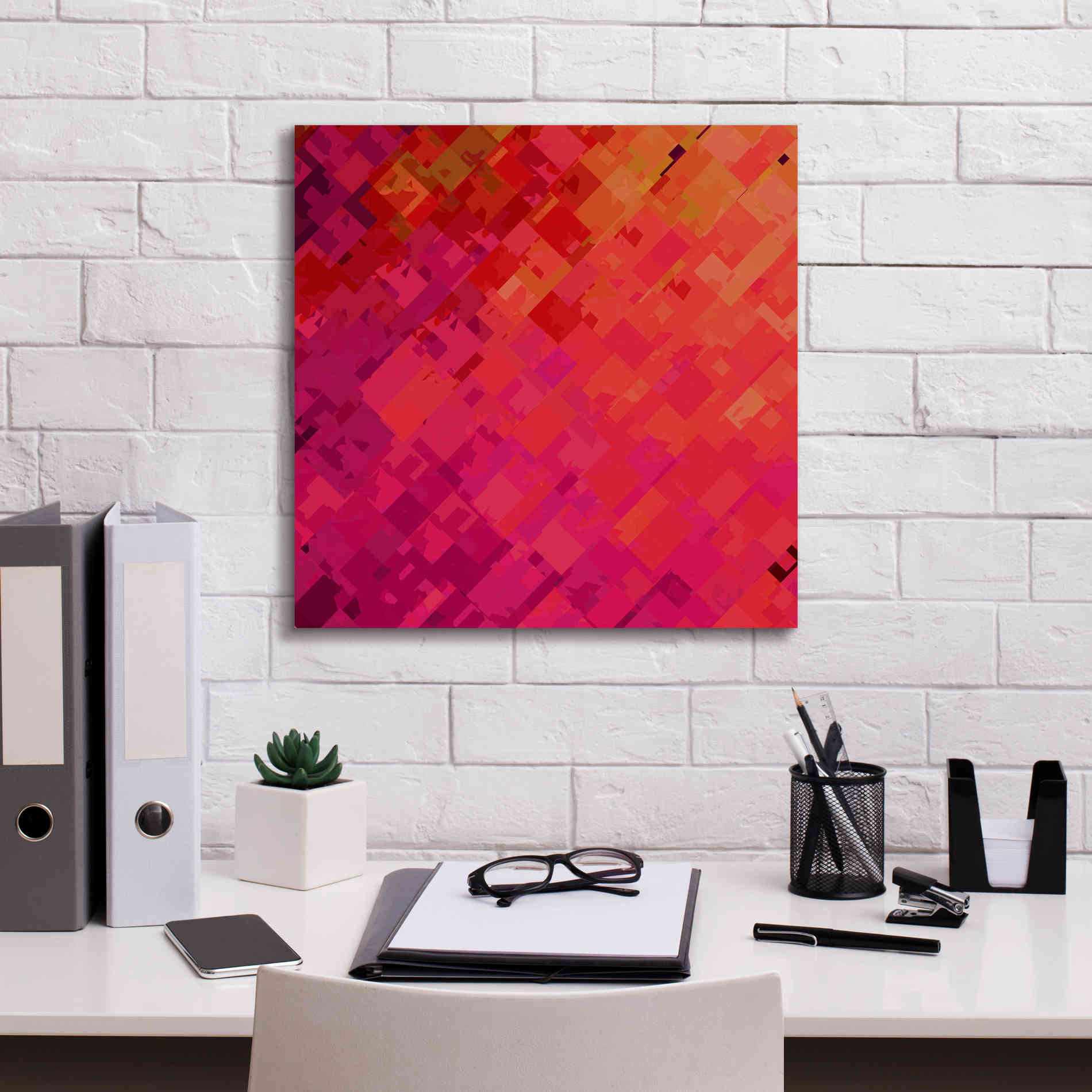 'Purple & Orange' by Shandra Smith, Canvas Wall Art,18 x 18