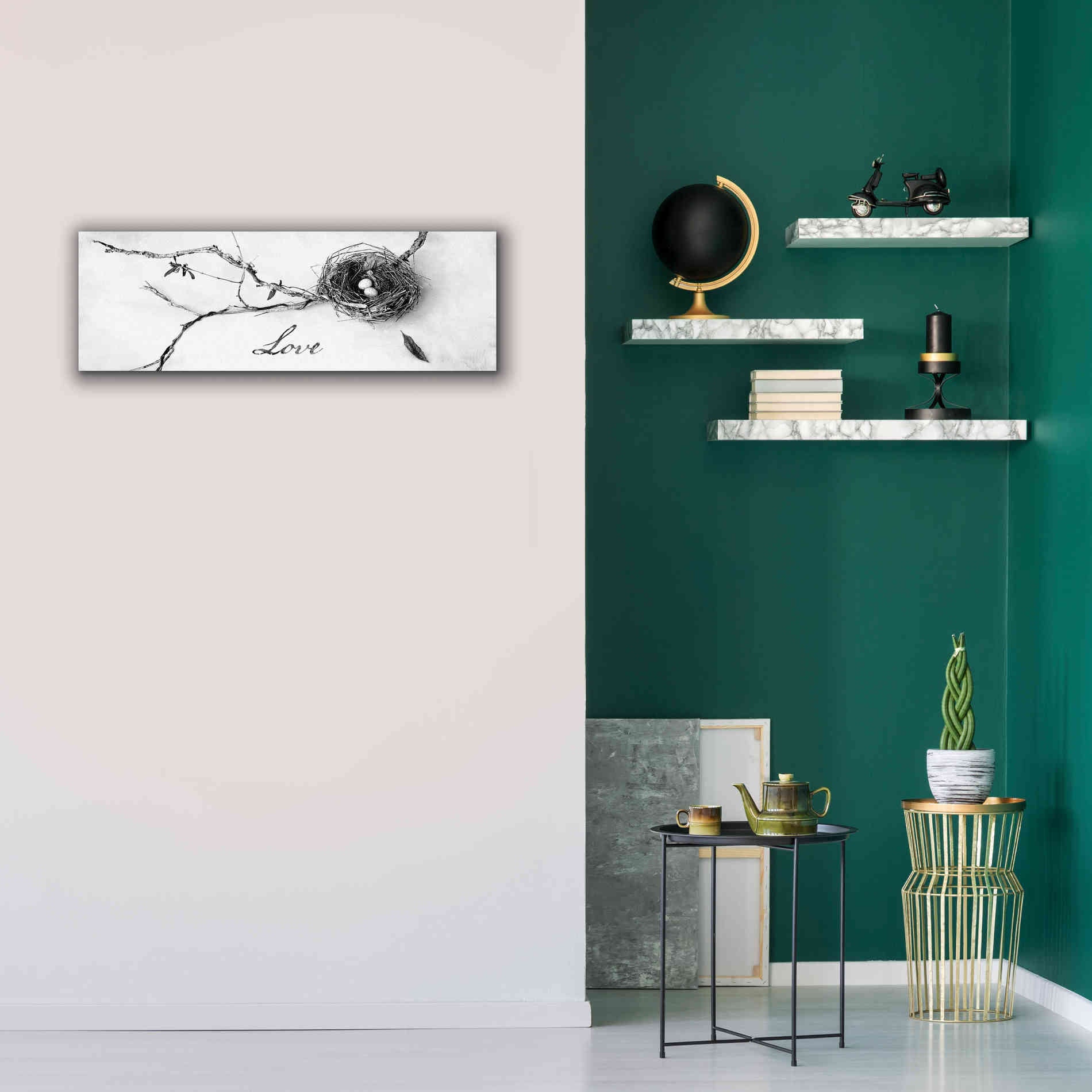 'Nest and Branch Love' by Debra Van Swearingen, Canvas Wall Art,36 x 12