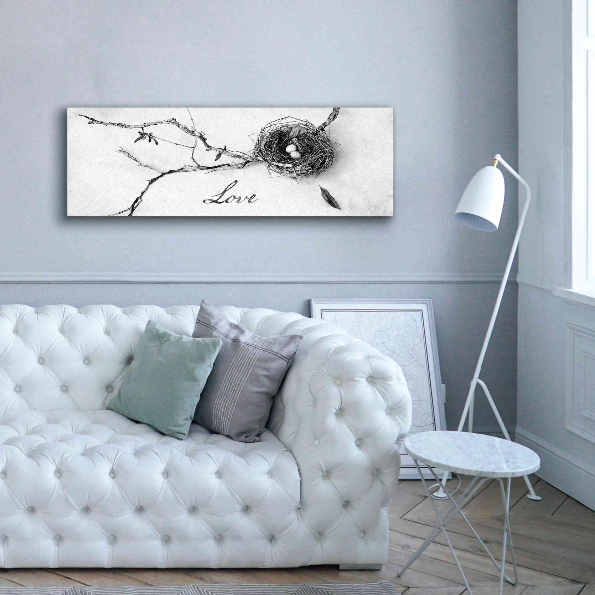 'Nest and Branch Love' by Debra Van Swearingen, Canvas Wall Art,60 x 20