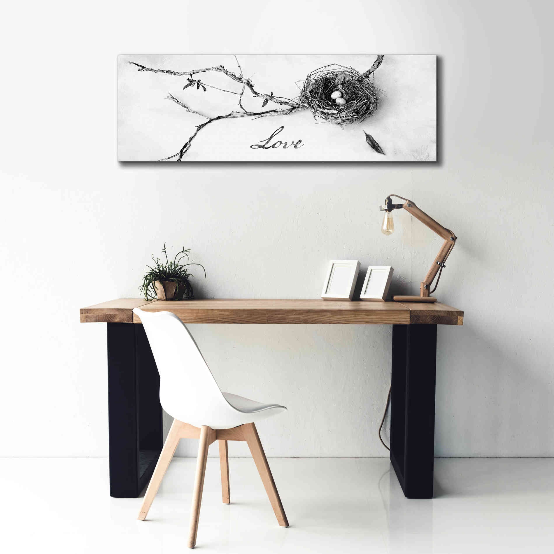 'Nest and Branch Love' by Debra Van Swearingen, Canvas Wall Art,60 x 20