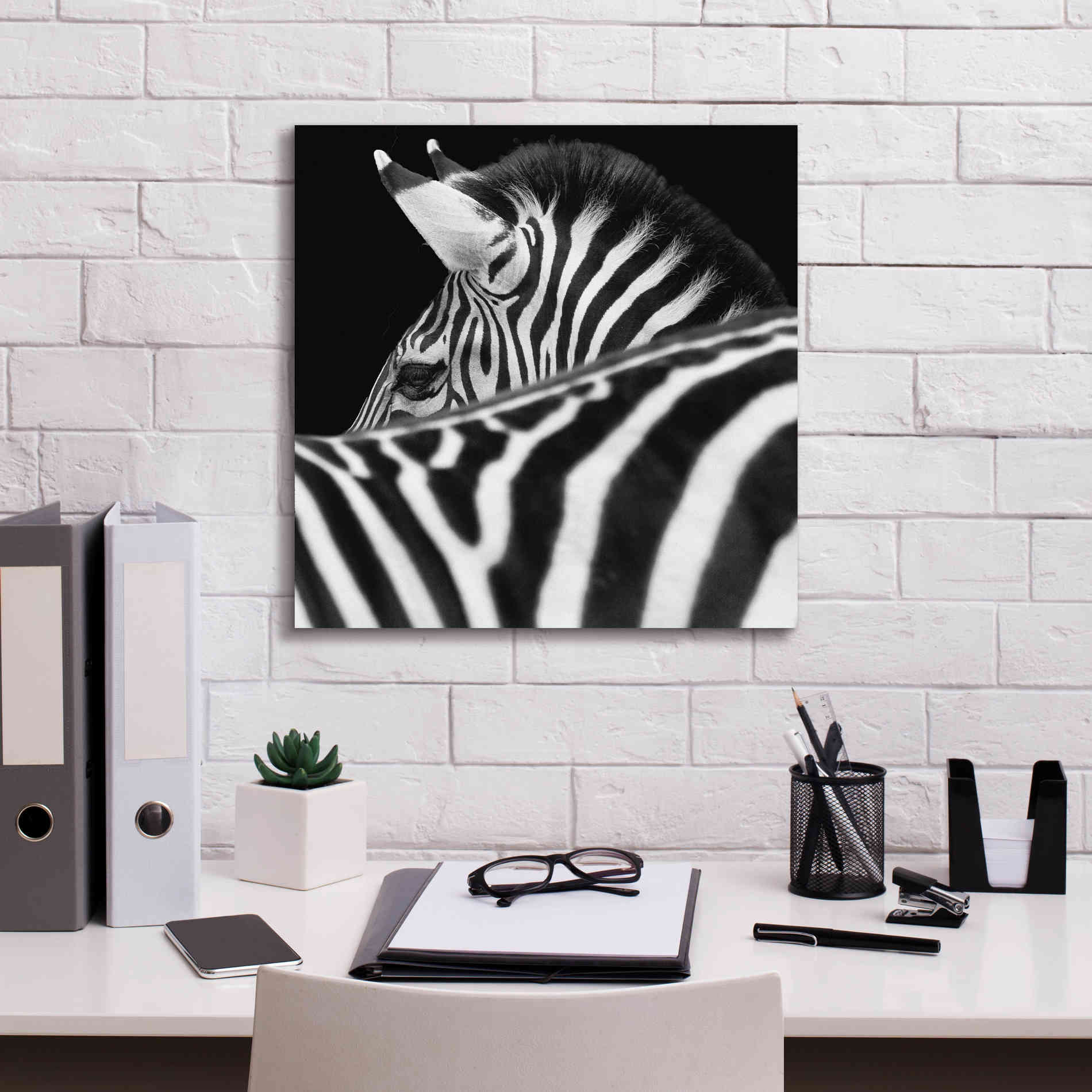 'Zebra III' by Debra Van Swearingen, Canvas Wall Art,18 x 18