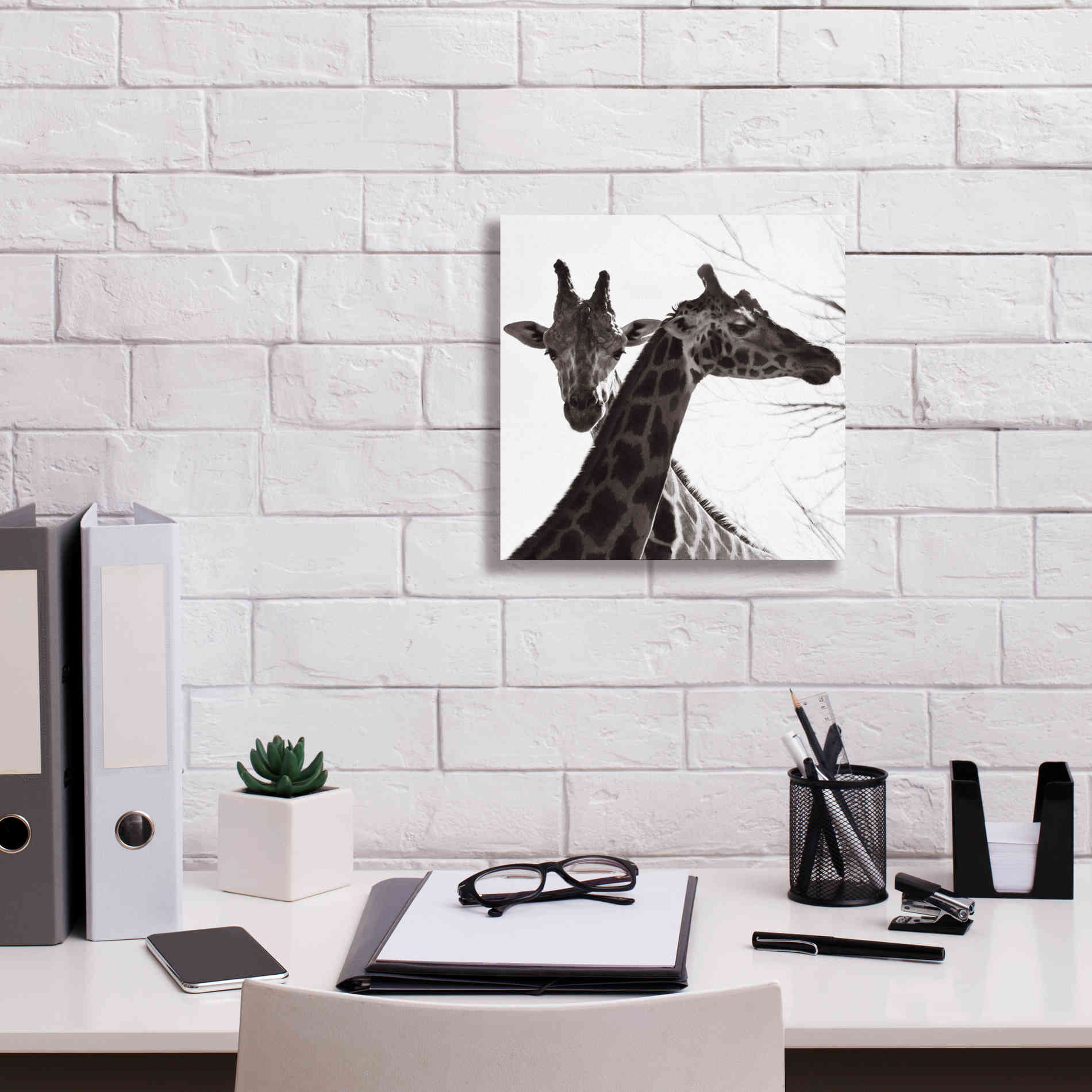 'Giraffe II' by Debra Van Swearingen, Canvas Wall Art,12 x 12