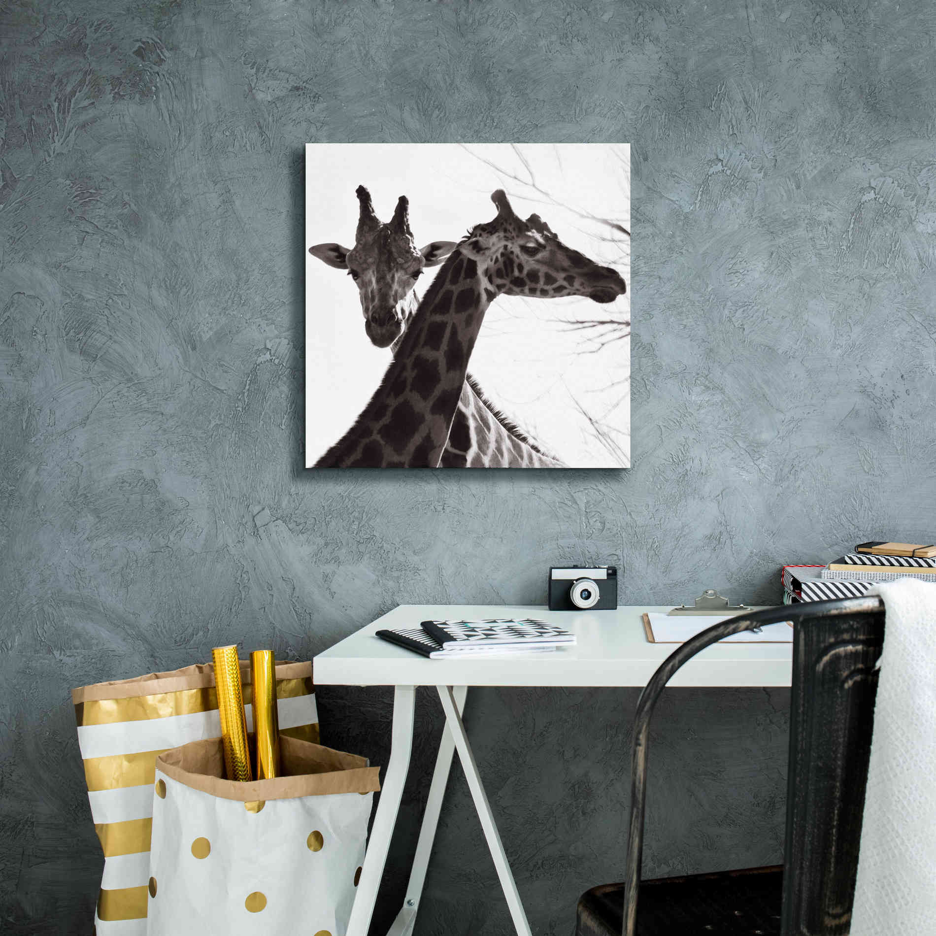 'Giraffe II' by Debra Van Swearingen, Canvas Wall Art,18 x 18